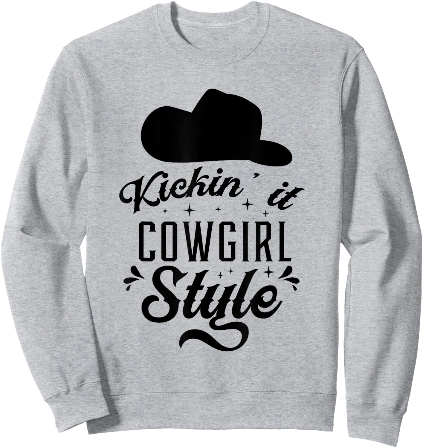Princess Cowboy Hat Western Cowgirl Girls Line Dance Gift Sweatshirt - Sweatshirt | Ash