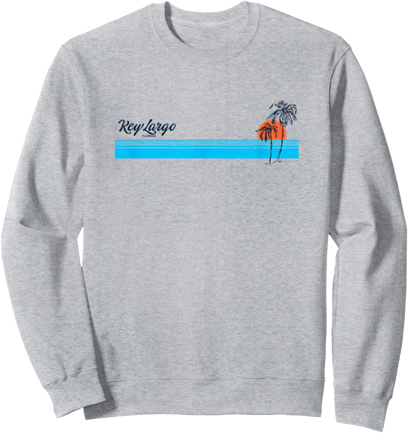 Key Largo FL Vintage 70s Palm Trees Design Sweatshirt - Sweatshirt | Ash