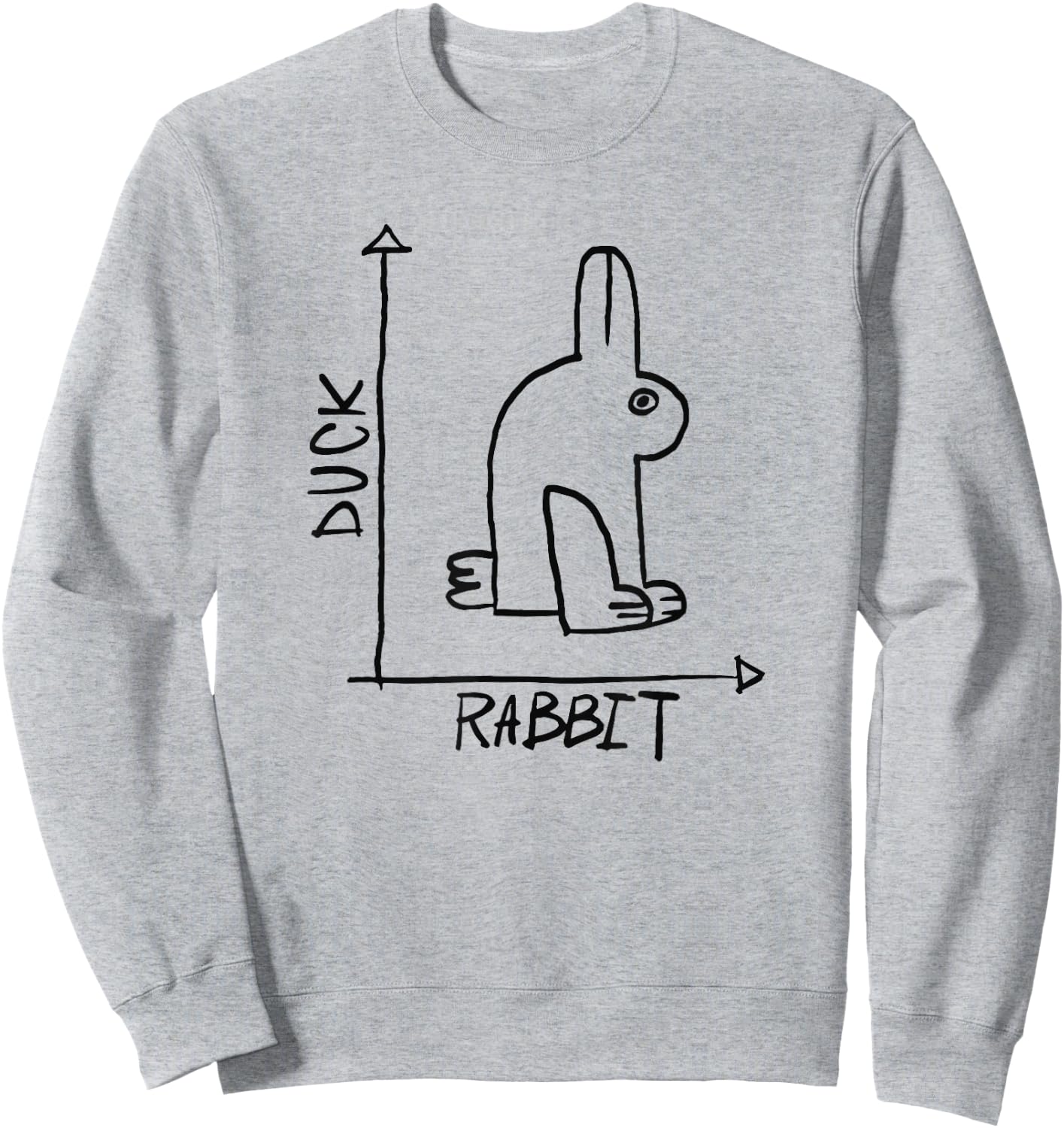 Funny Science Nerd Duck Rabbit Physics Math Geek Gift Short Sleeve Sweatshirt - Sweatshirt | Ash