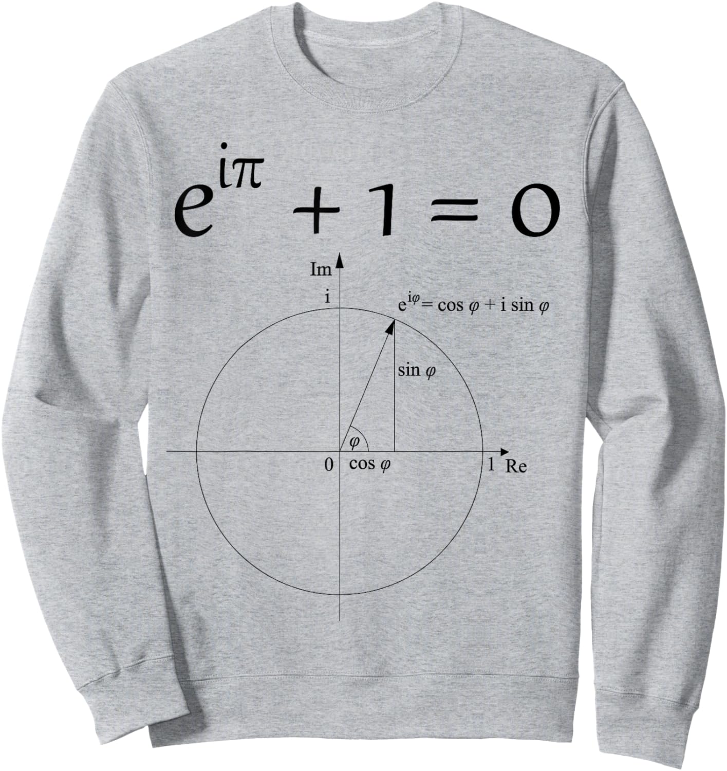Euler's Identity Mathematical Constants Number Pi Physicist Sweatshirt - Sweatshirt | Ash