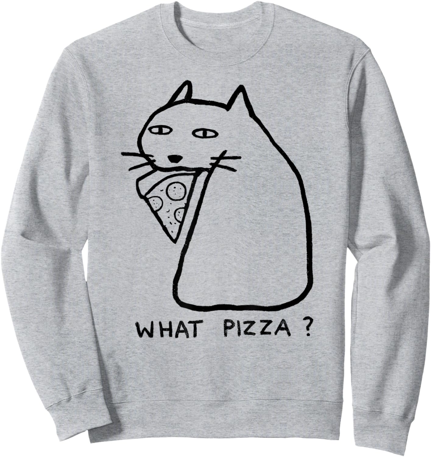 Threadless Fox Shiver What Pizza Black Cat Graphic Women Kids Sweatshirt - Sweatshirt | Ash