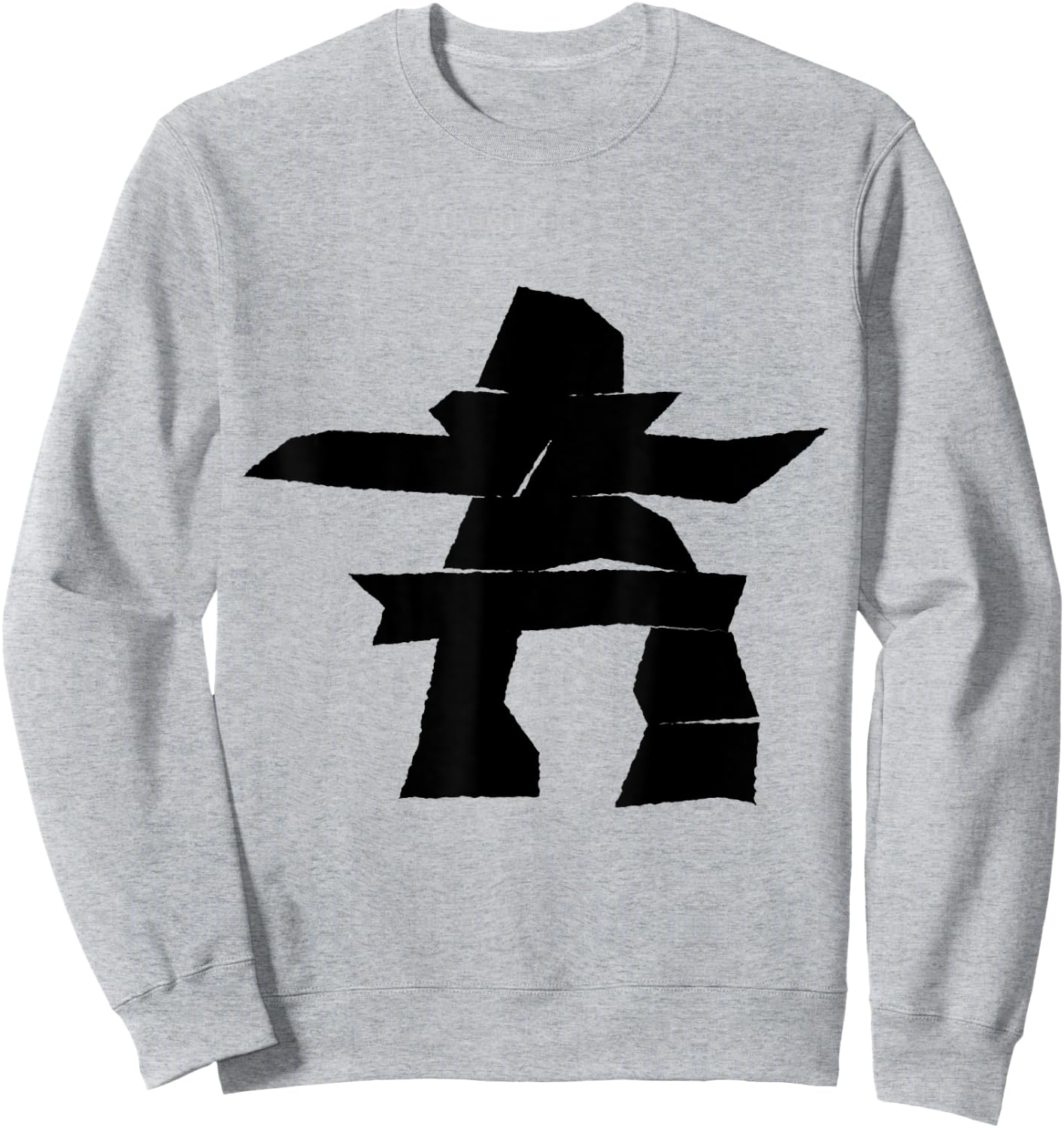 Black Inukshuk Silhouette Sweatshirt - Sweatshirt | Ash