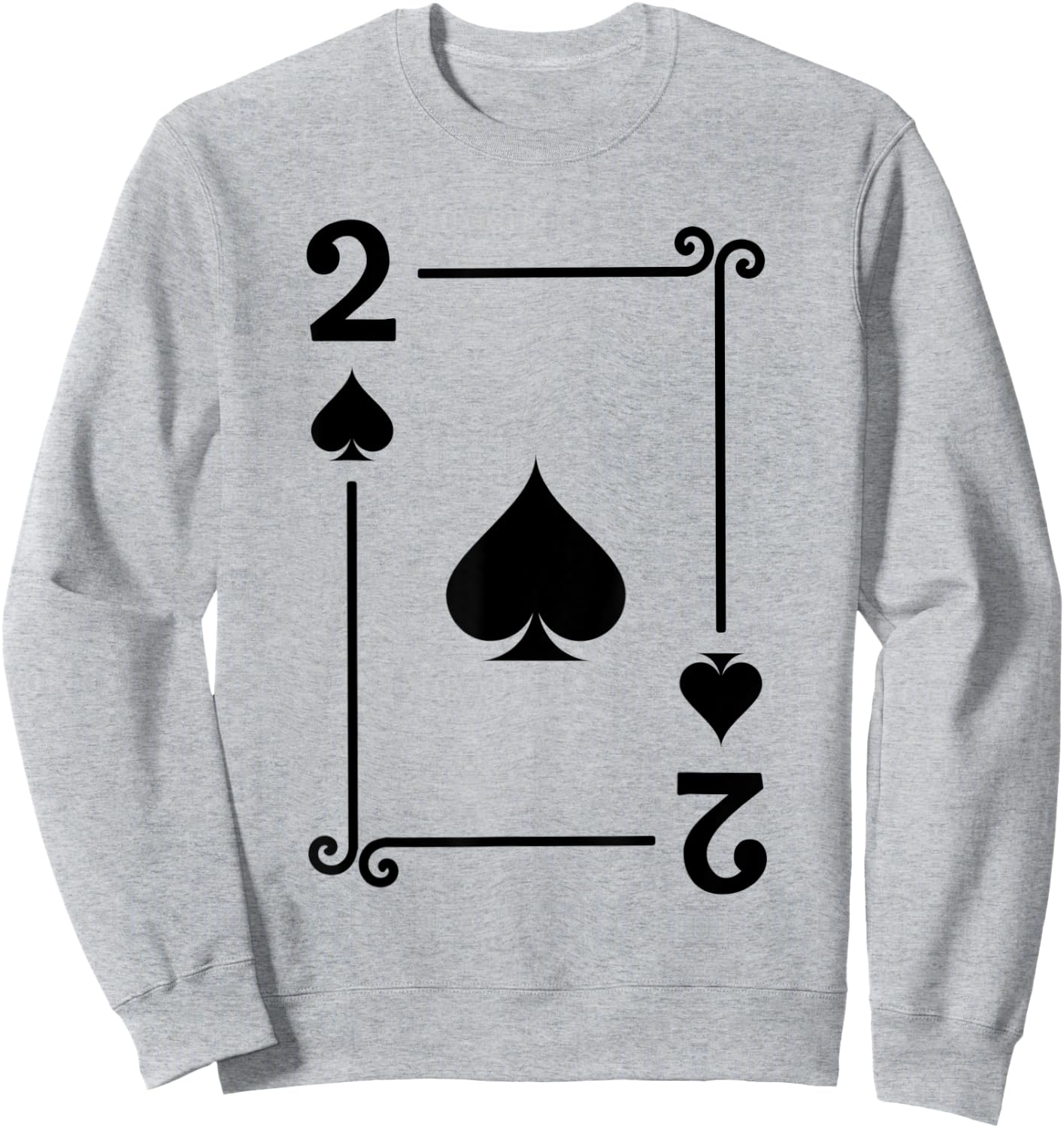 Playing Cards Costume - 2 Spades Card - Two Card Sweatshirt - Sweatshirt | Ash