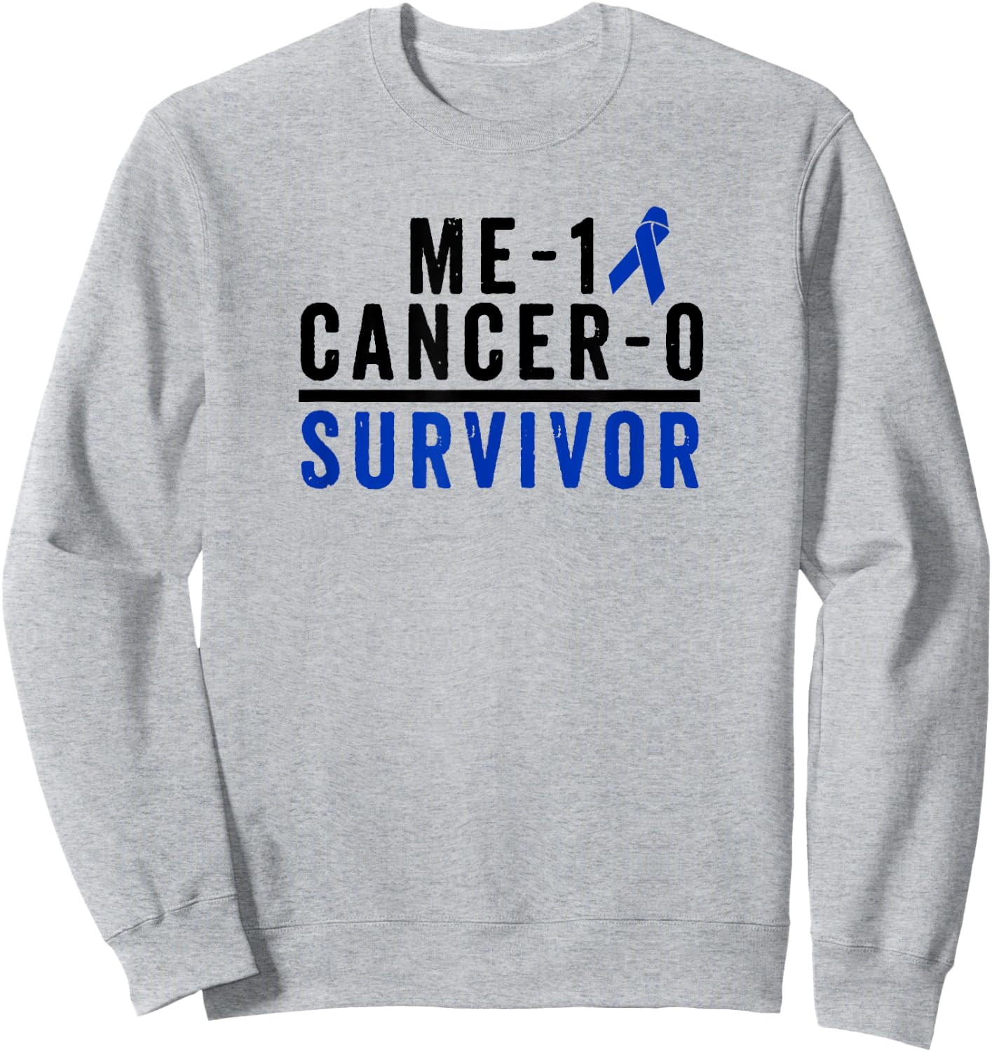 Colon Cancer Survivor Shirt Awareness Dark Blue Ribbon Gift Sweatshirt - Sweatshirt | Ash