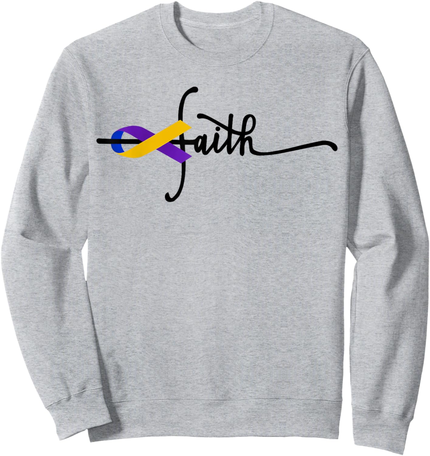 Bladder Cancer Faith Ribbon Warrior Bladder Cancer Awareness Sweatshirt - Sweatshirt | Ash