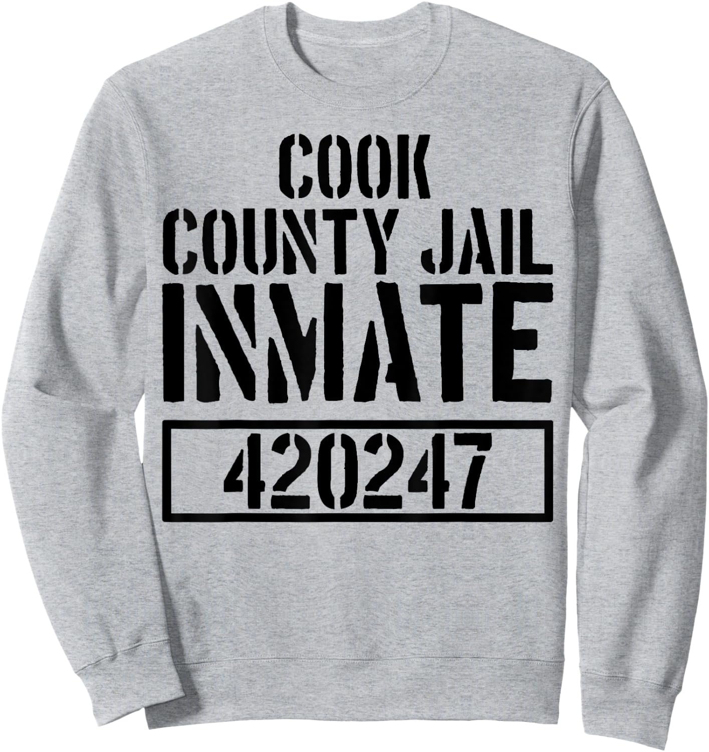Cook County Jail Inmate T Shirt - Prison Halloween Costume Sweatshirt - Sweatshirt | Ash