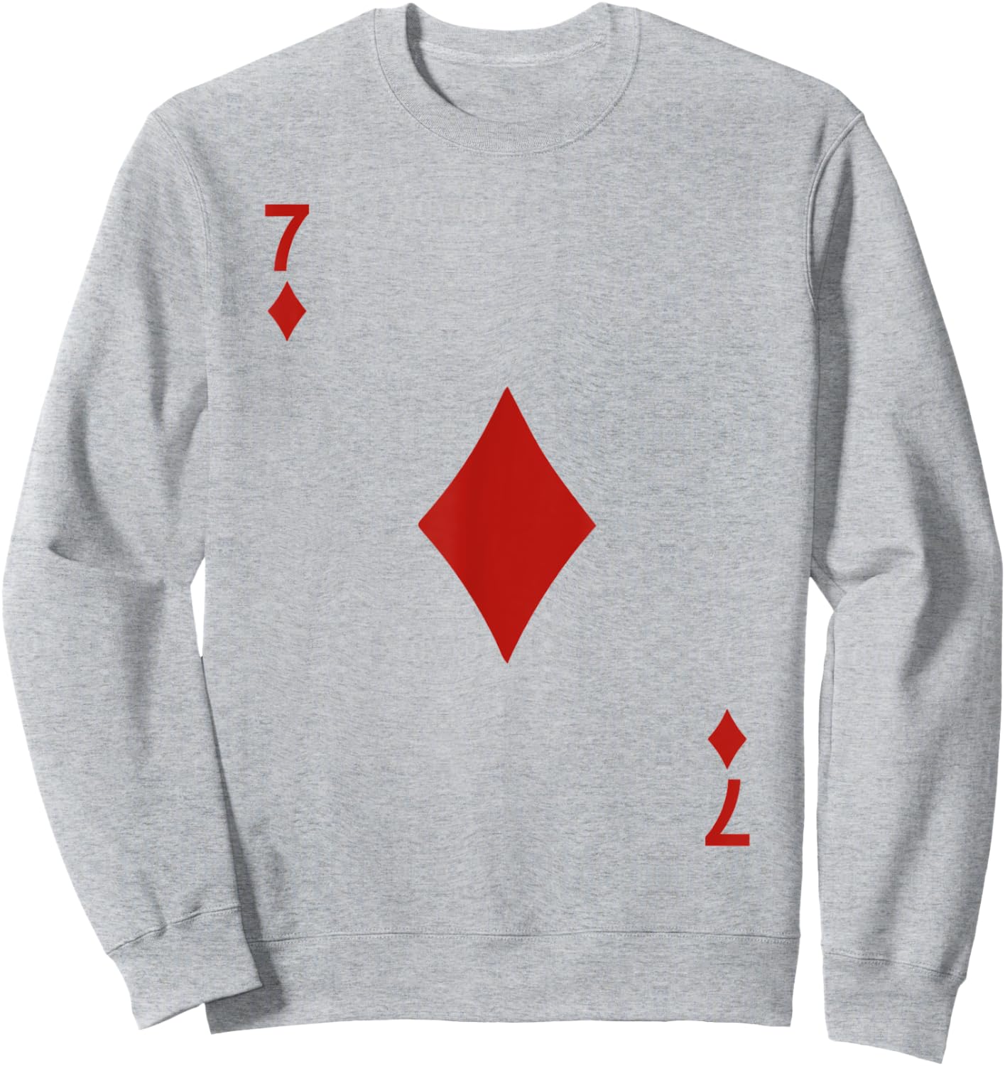 Seven of Diamonds 7 Blackjack Playing Cards Sweatshirt - Sweatshirt | Ash