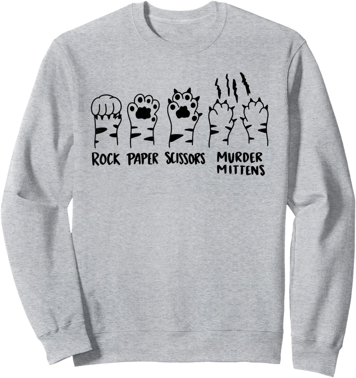 Rock Paper Scissors, Razor Tipped Murder Mittens Sweatshirt - Sweatshirt | Ash