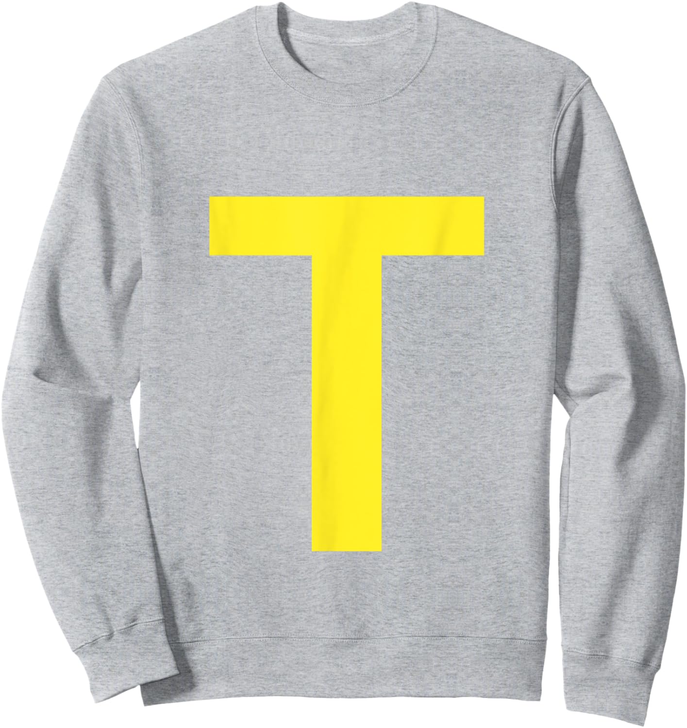Letter T in Yellow on Green Costume Halloween Party Sweatshirt - Sweatshirt | Ash