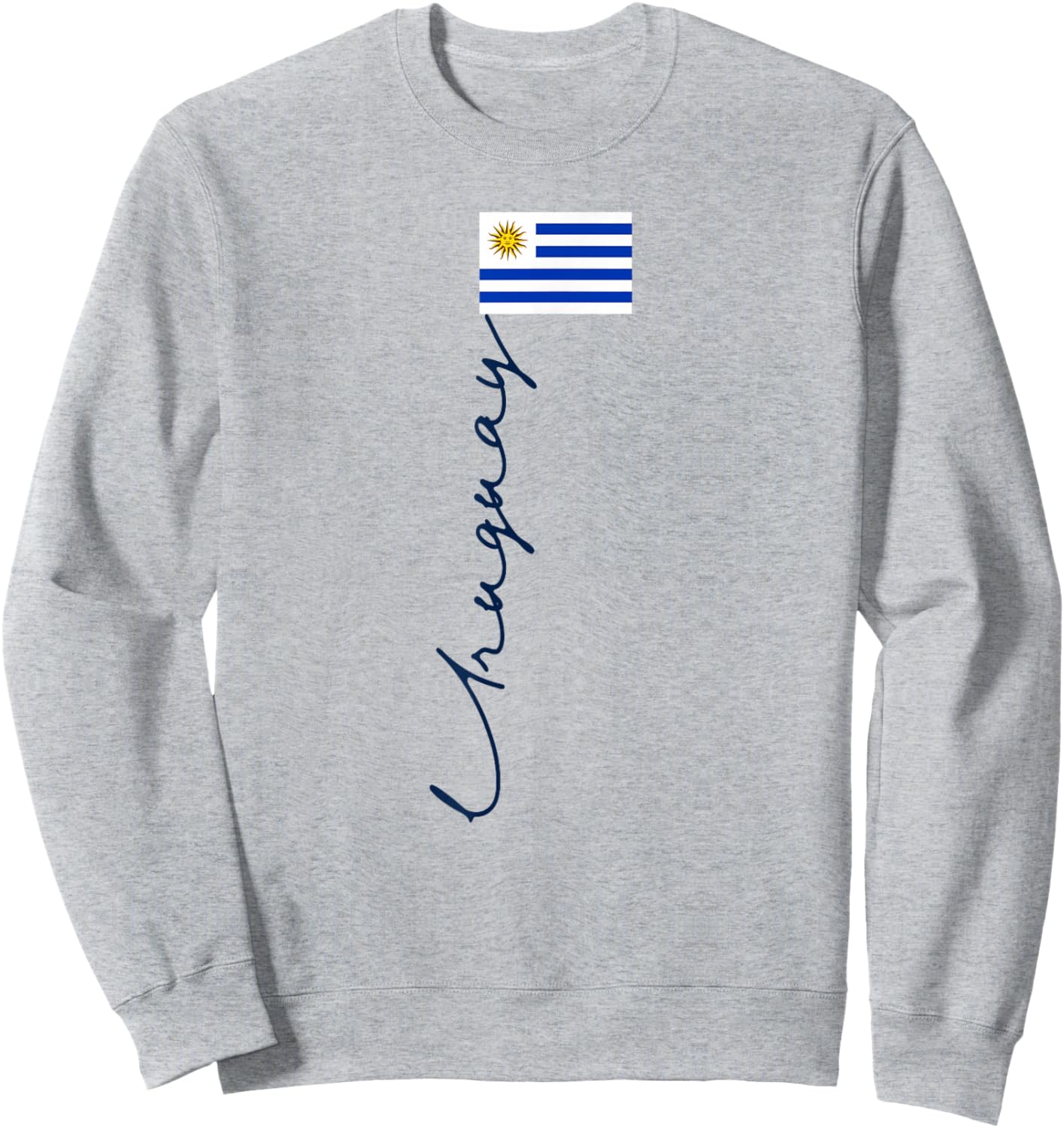 Uruguay Flag Pole Patriotic Signature Flag Sweatshirt - Sweatshirt | Ash
