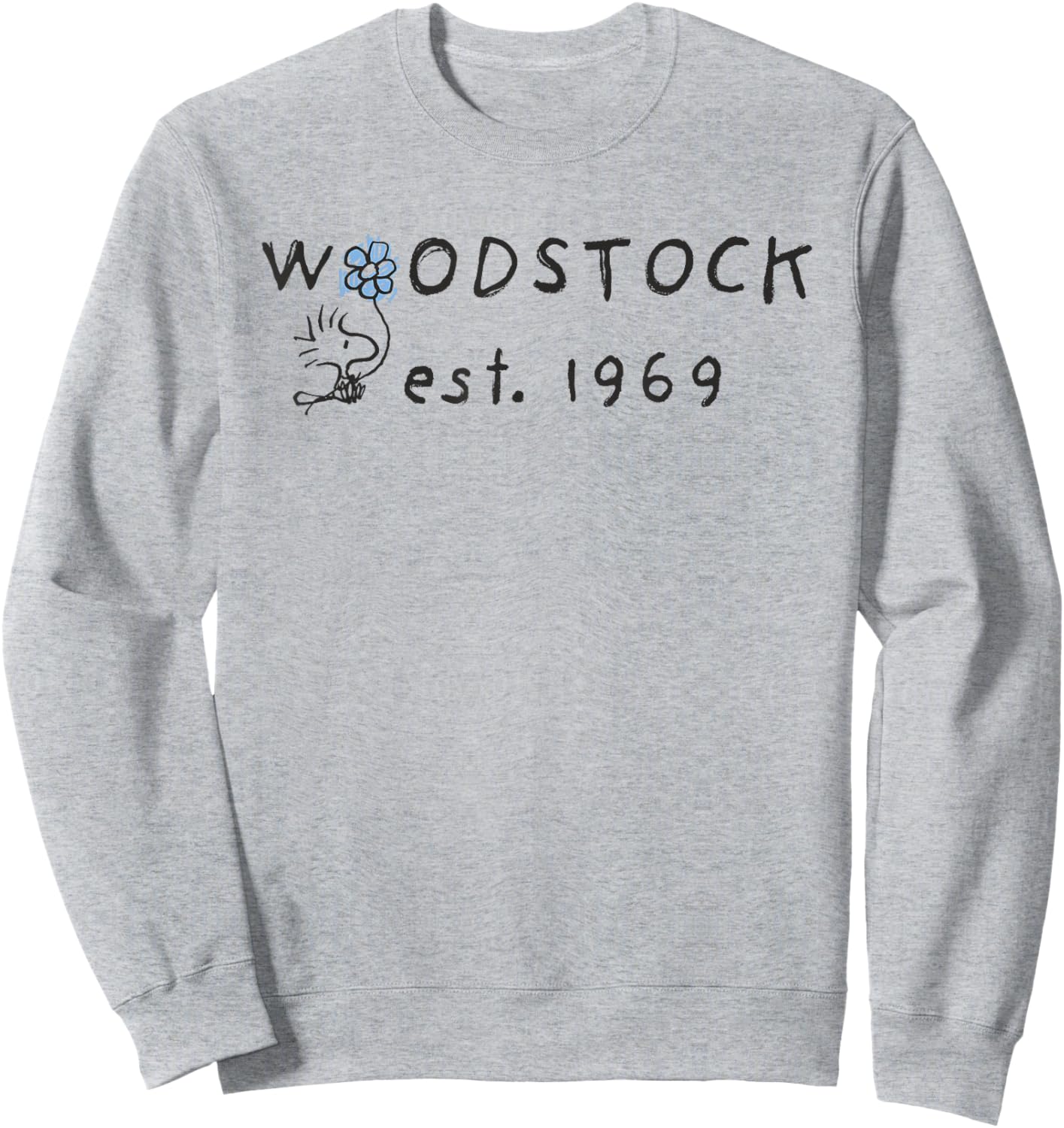 Peanuts Woodstock Flower Est 1969 Sweatshirt - Sweatshirt | Ash