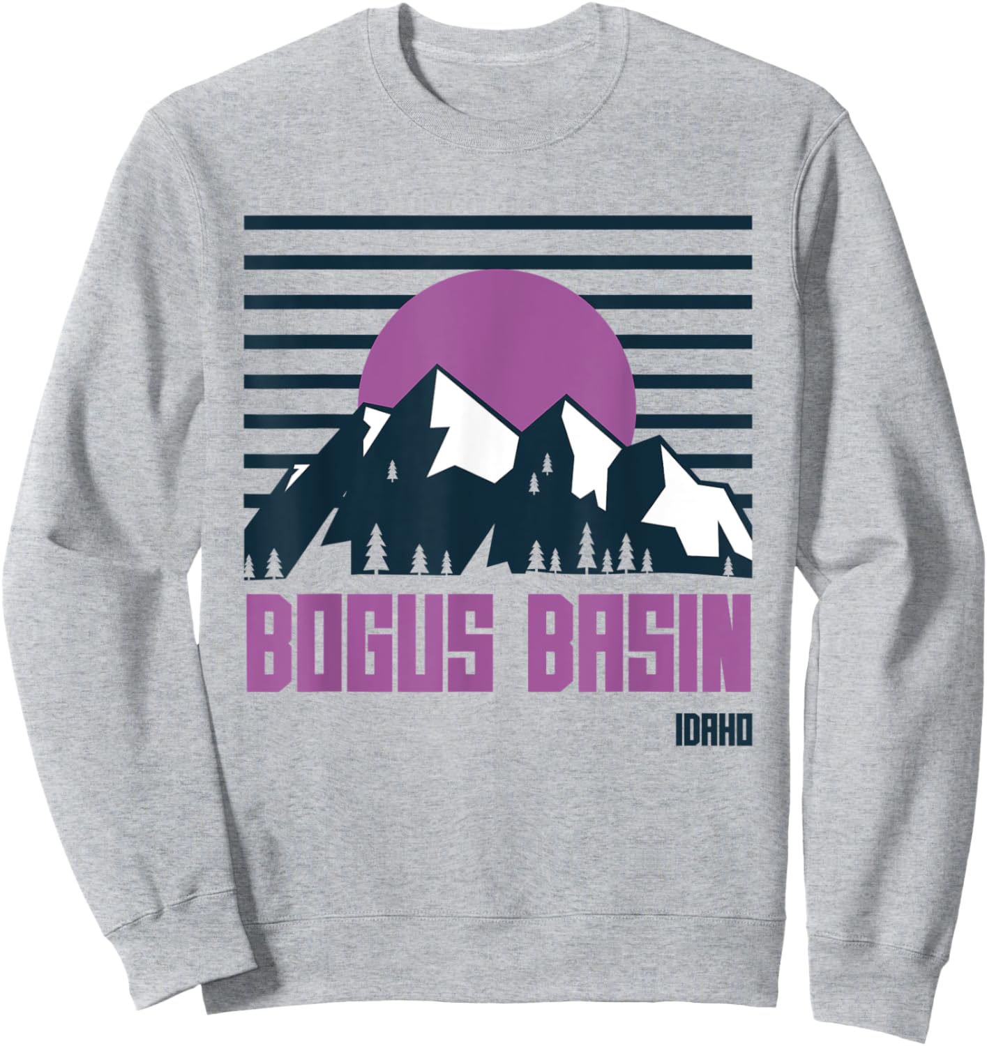 Bogus Basin Mountains Idaho Hiking Outdoors Sweatshirt - Sweatshirt | Ash