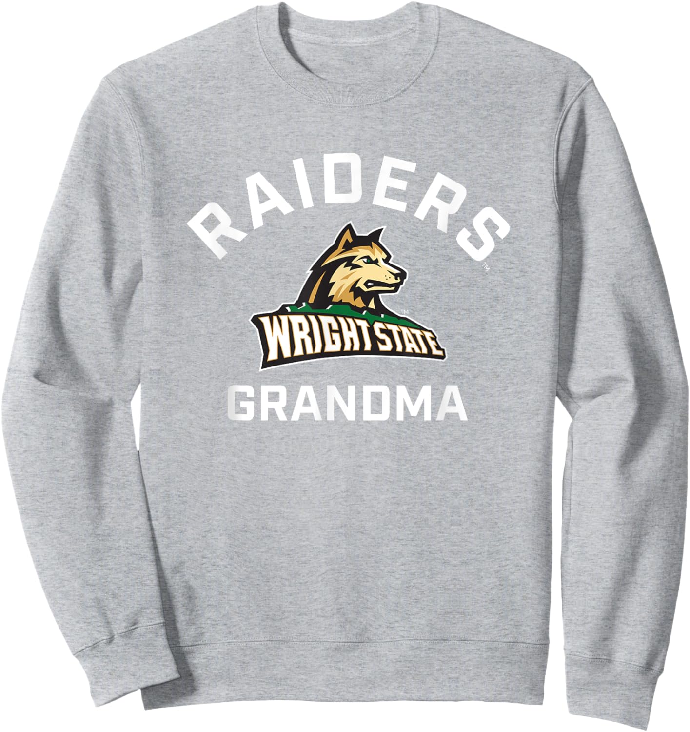 Wright State University WSU Raiders Arched Grandma Sweatshirt - Sweatshirt | Ash