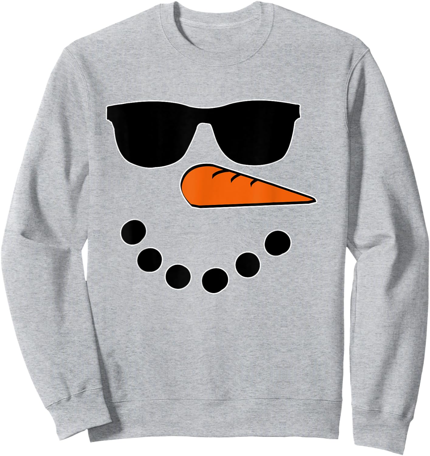 Snowman Face Christmas Funny Santa Claus Sunglass Cool Sweatshirt - Sweatshirt | Ash