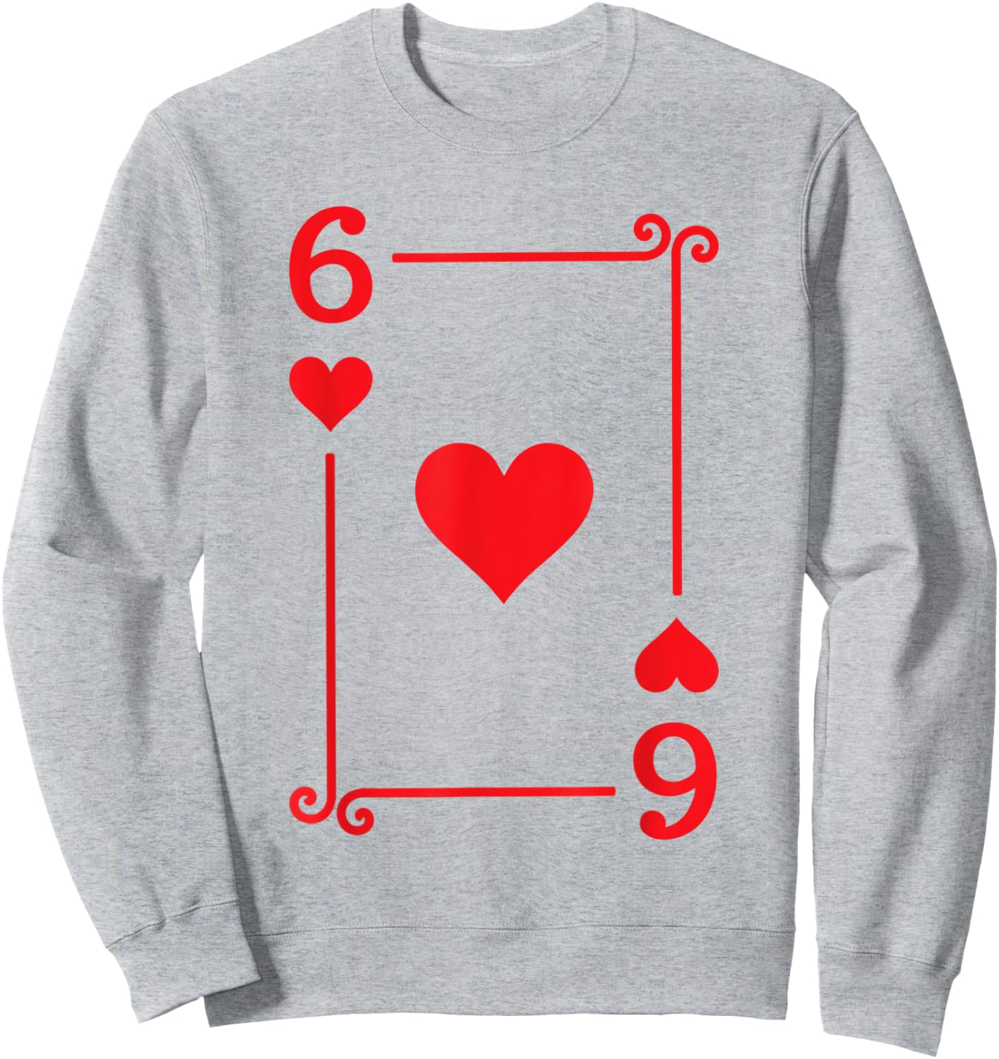 Playing Cards Costume - 6 Hearts Card - Six Card Sweatshirt - Sweatshirt | Ash