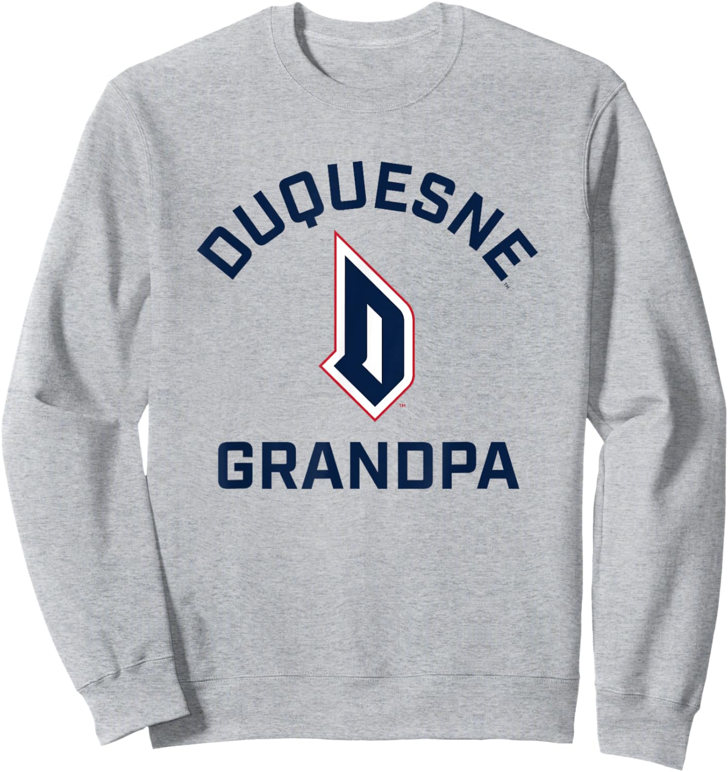 Duquesne University Dukes Arched Grandpa Sweatshirt - Sweatshirt | Ash