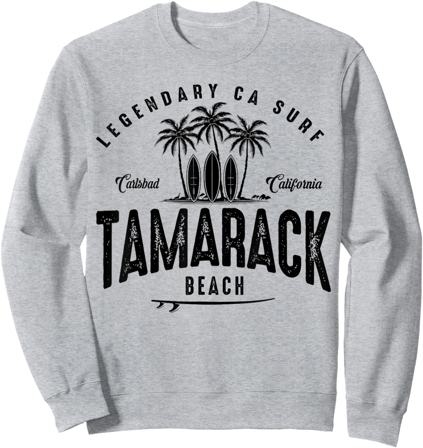 THREE VINTAGE SURFBOARDS AND PALMS - Tamarack Beach Sweatshirt - Sweatshirt | Ash