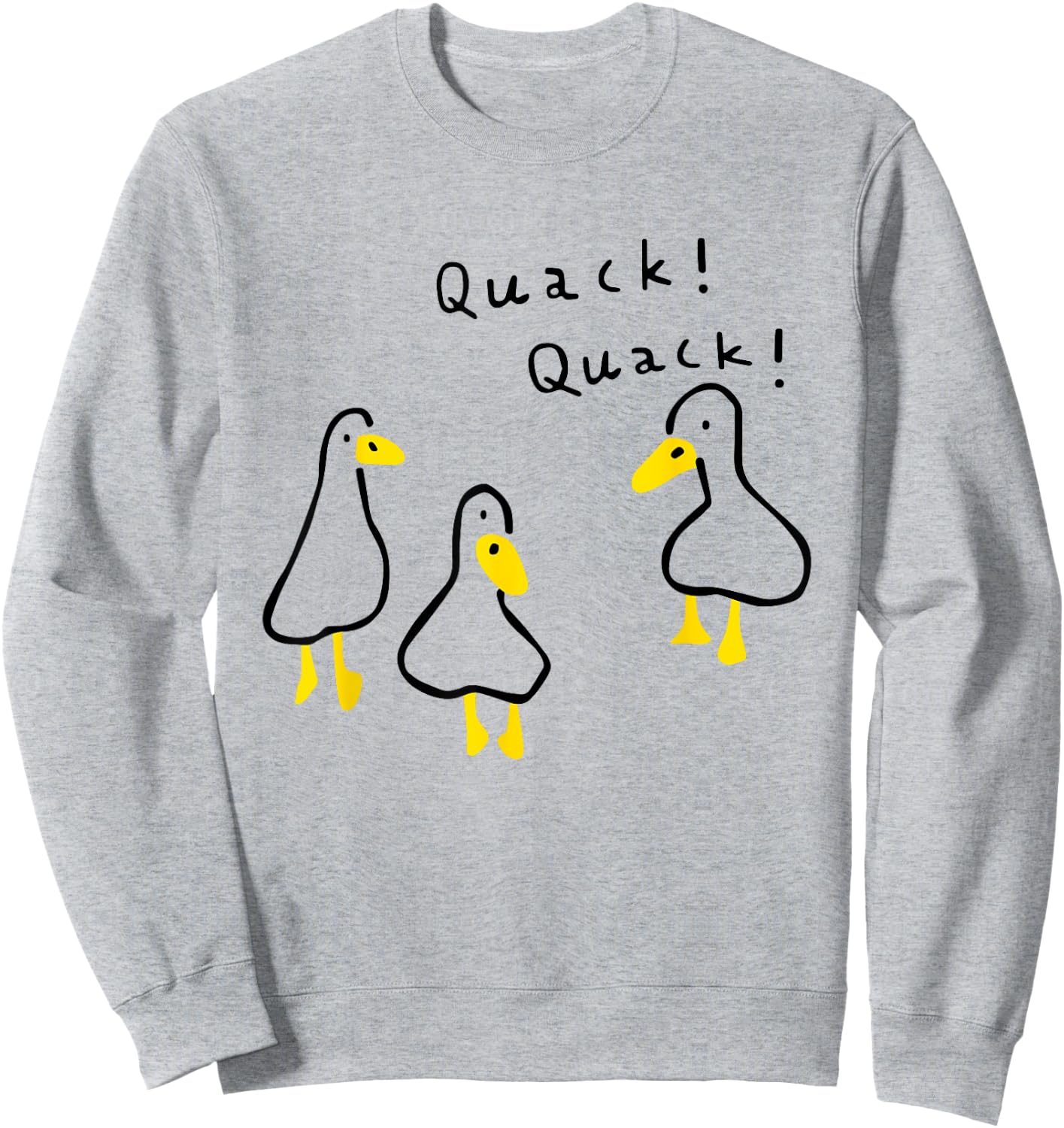 Funny Quack Quack Three Duck Design Sweatshirt - Sweatshirt | Ash