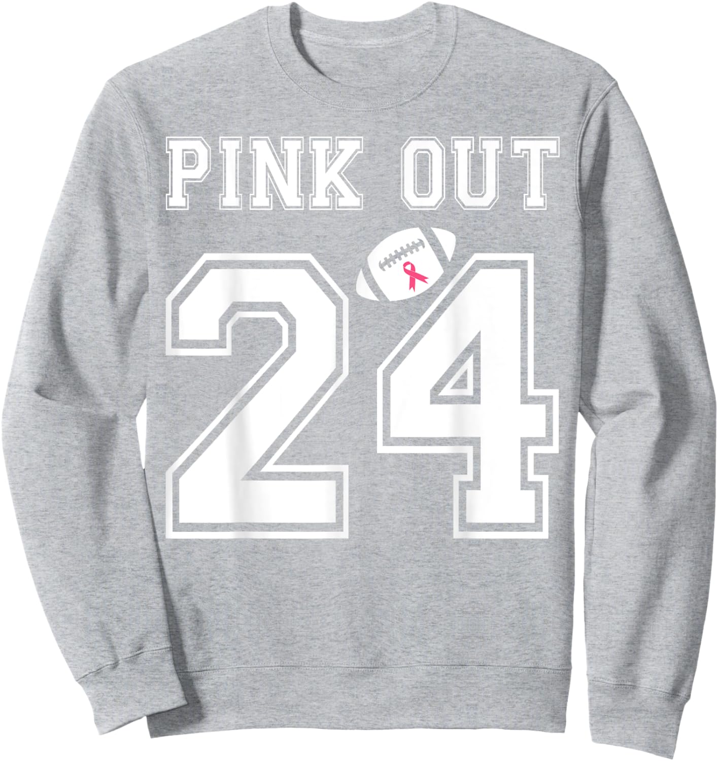 Pink Out 2024 Football Team Breast Cancer Awareness Month Sweatshirt - Sweatshirt | Ash