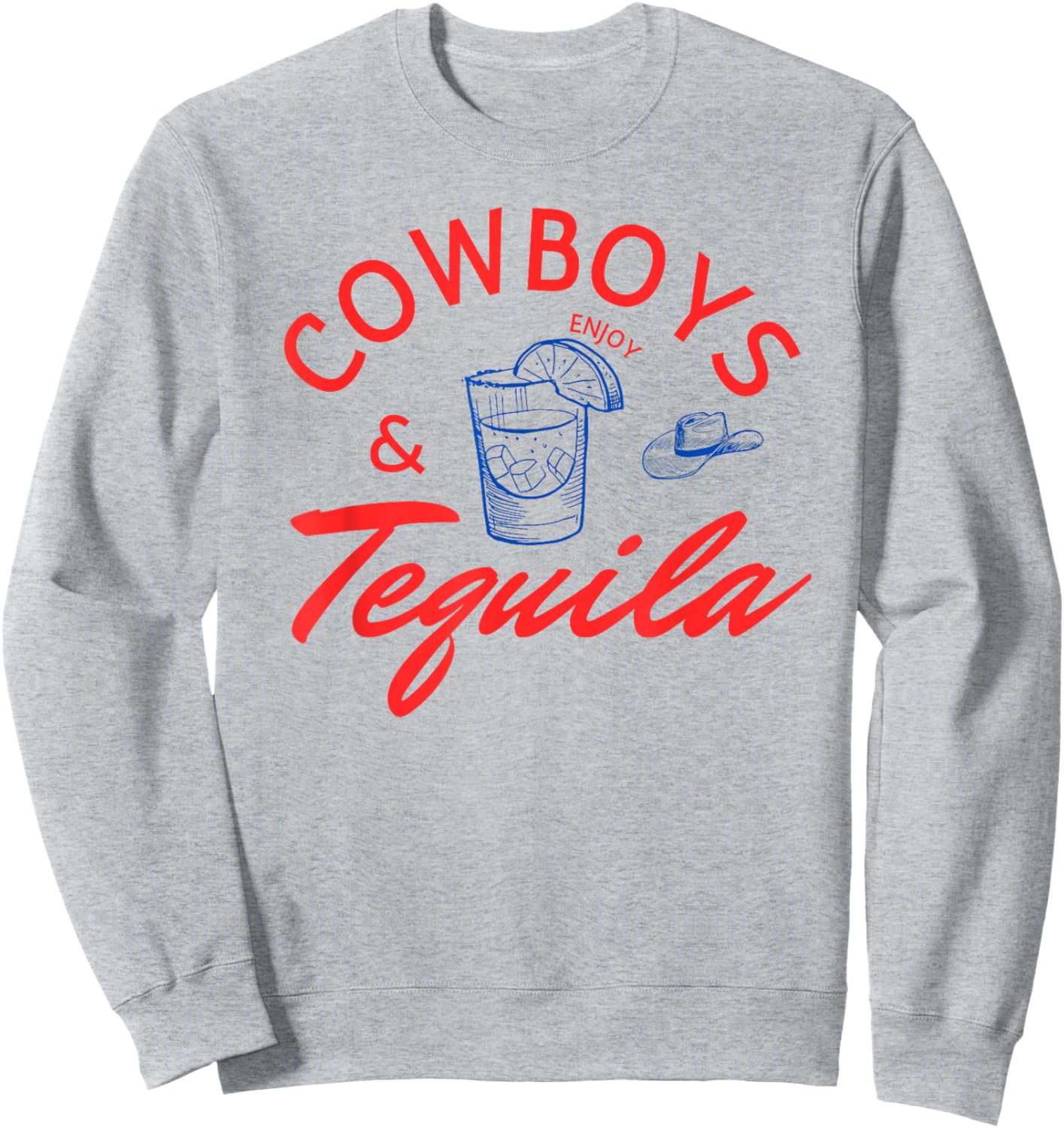 Western Cowgirl Women Country Music Cowboys And Tequila Sweatshirt - Sweatshirt | Ash