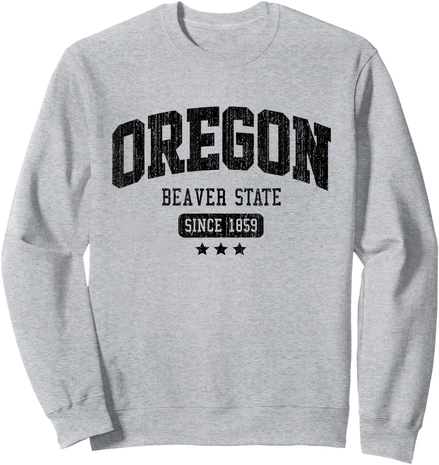 Vintage Oregon Beaver State Athletic Black Rough Text Sweatshirt - Sweatshirt | Ash