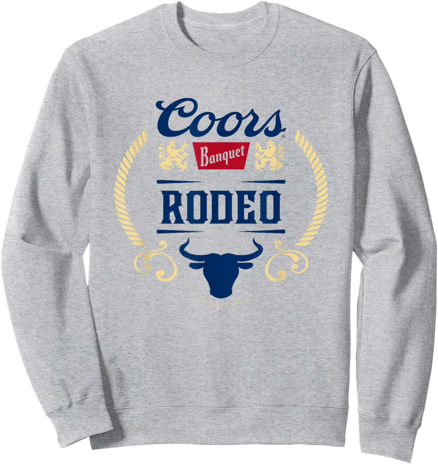 Coors Banquet Rodeo Bull Face Vintage Logo Sweatshirt - Sweatshirt | Ash