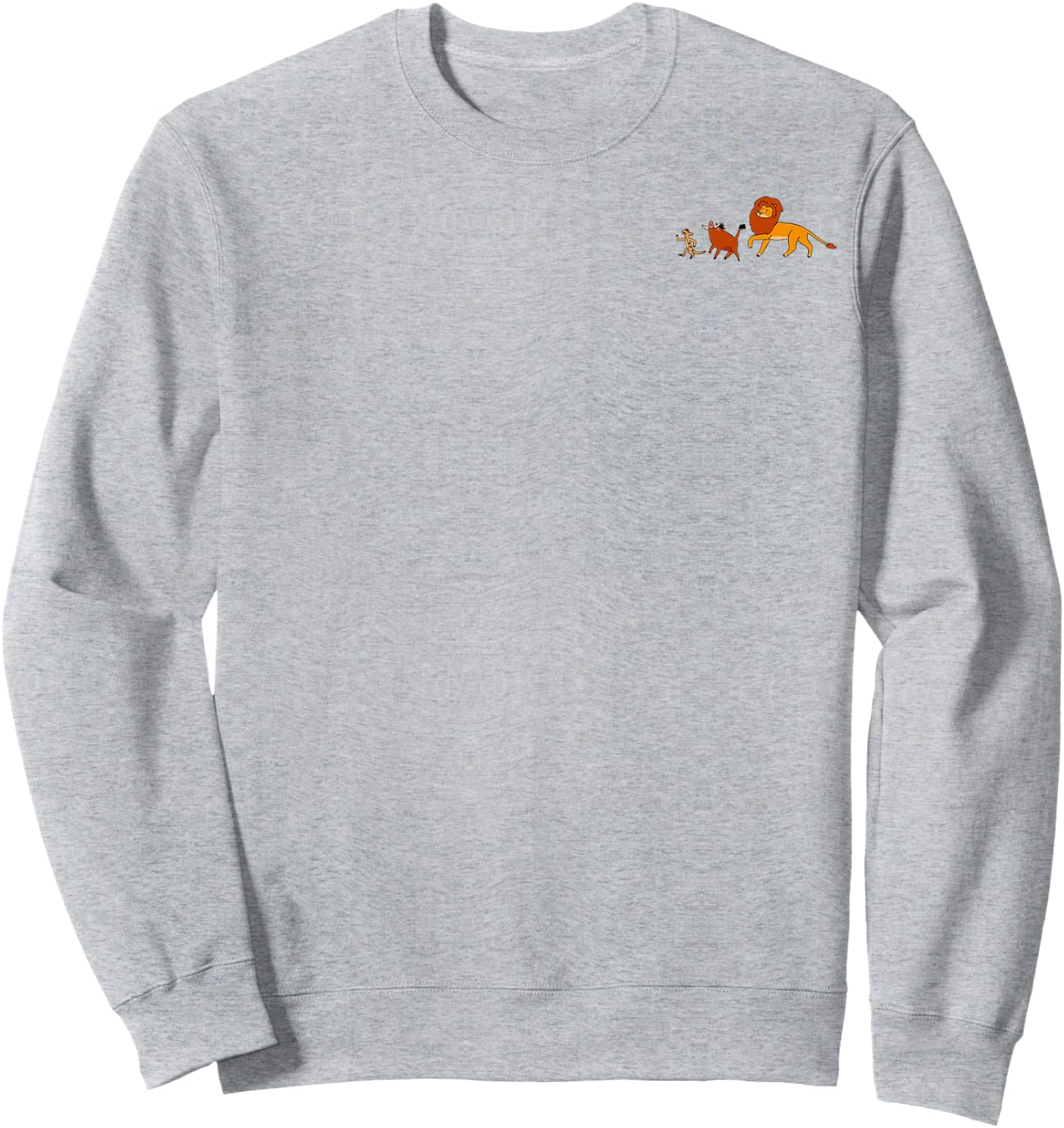 Disney The Lion King Simba Timon Pumbaa Left Chest Doodle Sweatshirt - Sweatshirt | Ash