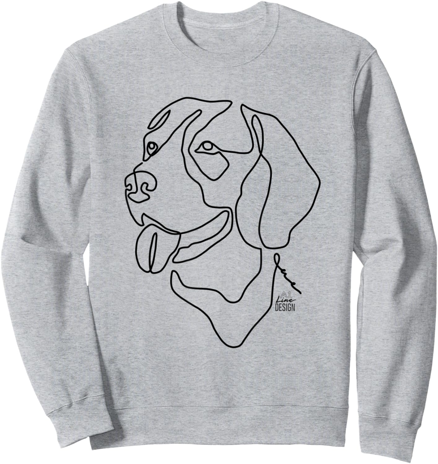Beagle Original 1 Line Art Dog Illustration Sweatshirt - Sweatshirt | Ash