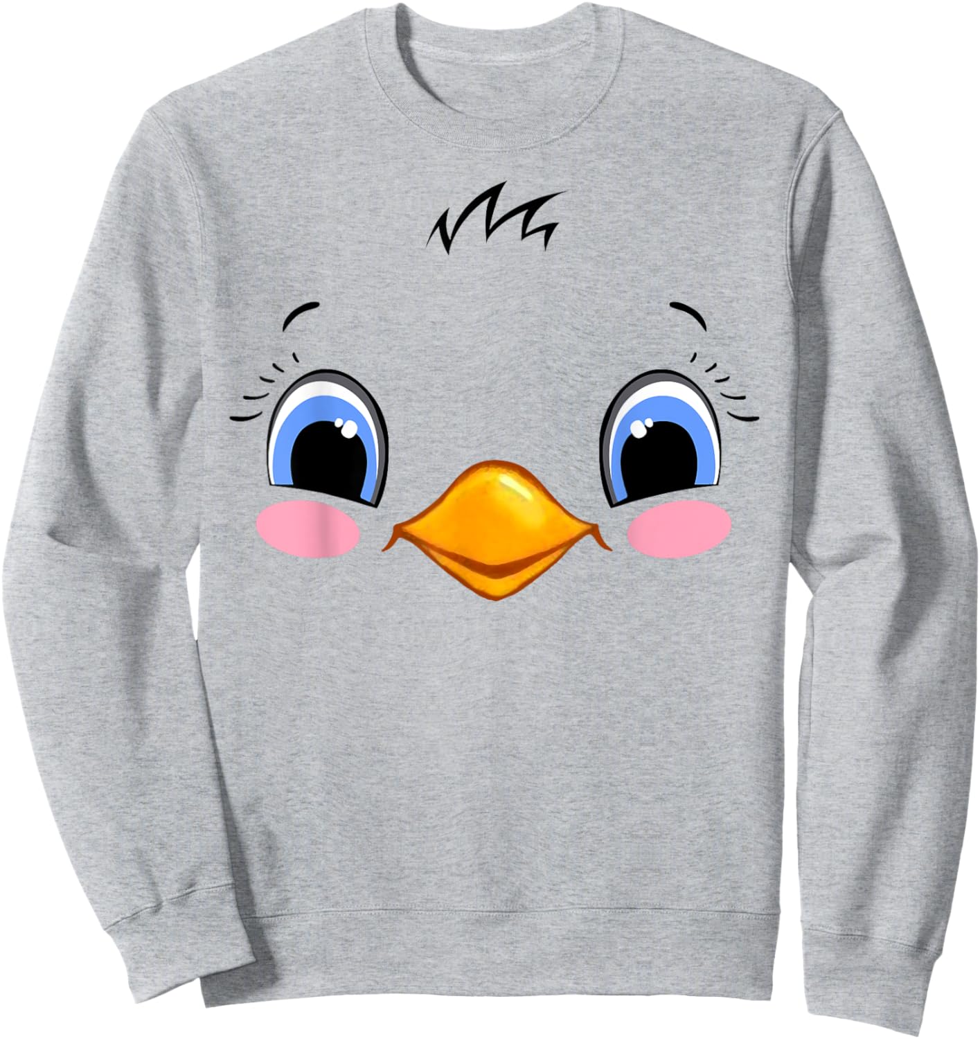 Chicken Costume Cute Rubber Chicken Face Halloween Men Women Sweatshirt - Sweatshirt | Ash