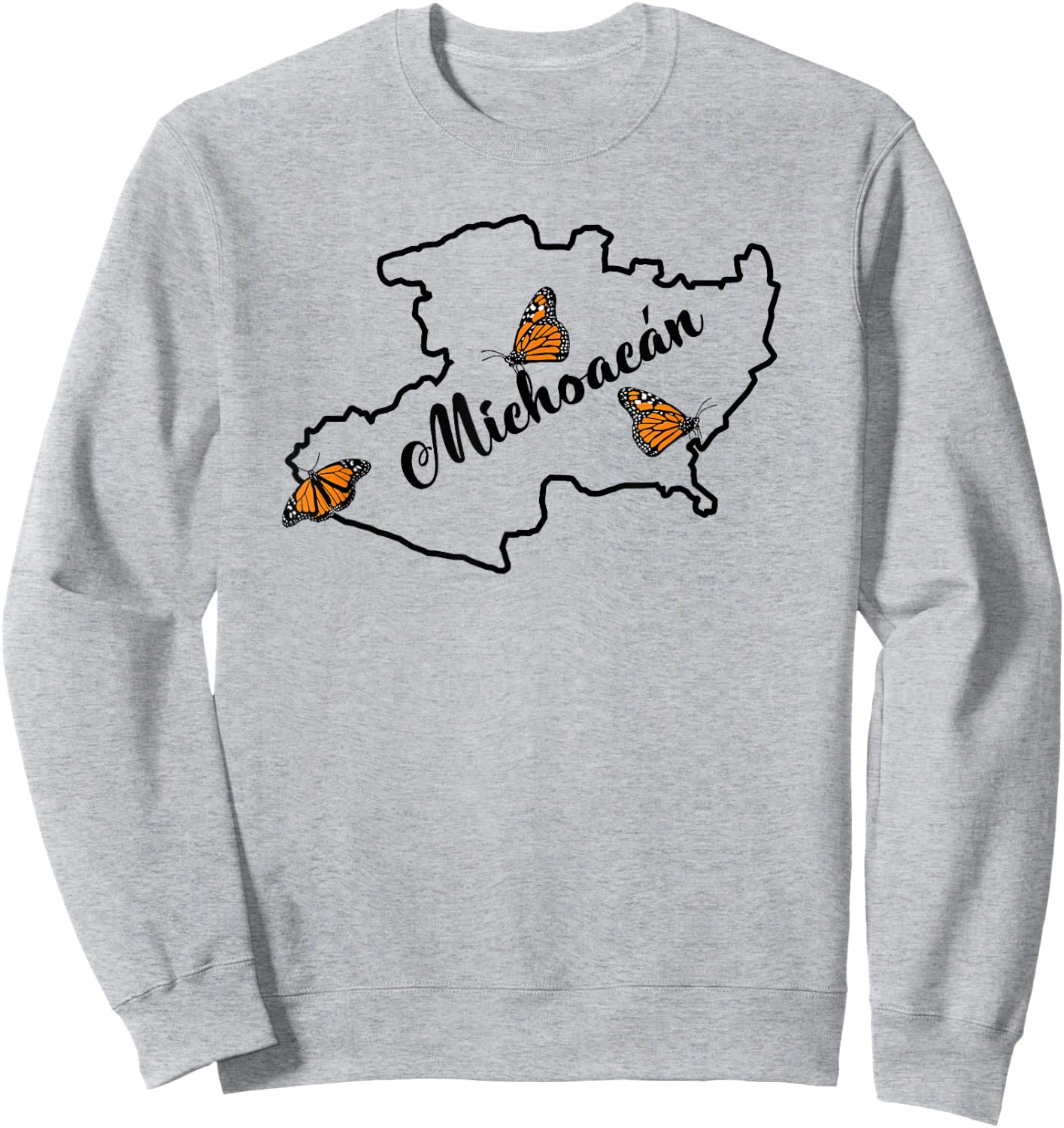 Michoacan, Mariposa Monarca Sweatshirt - Sweatshirt | Ash