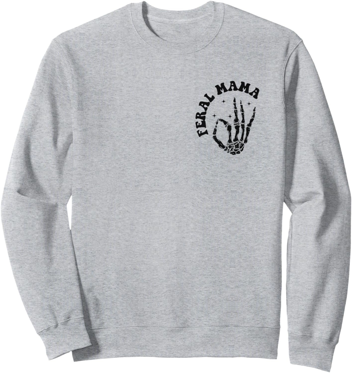 Just A Feral Mama Raising Feral Children Funny Mom Groovy Sweatshirt - Sweatshirt | Ash