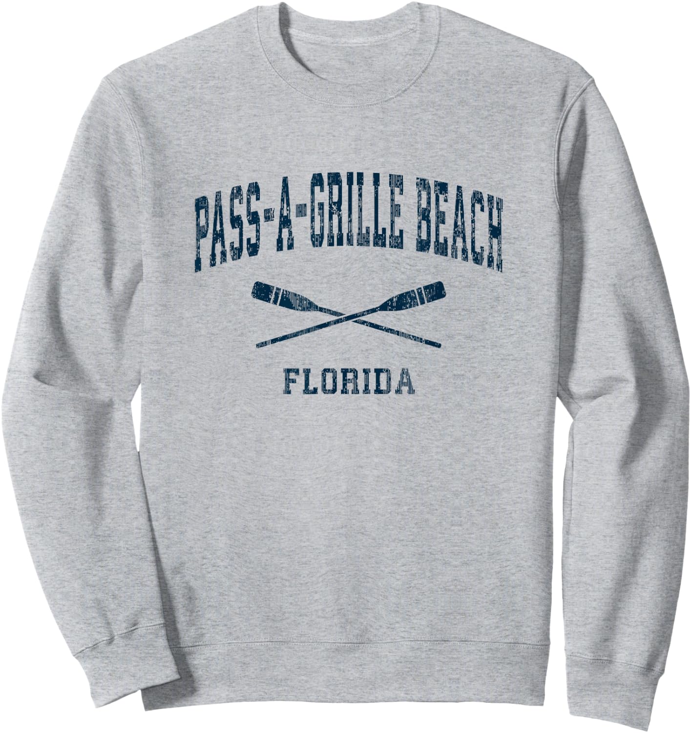 Pass-A-Grille Beach Florida Vintage Nautical Paddles Sports Sweatshirt - Sweatshirt | Ash