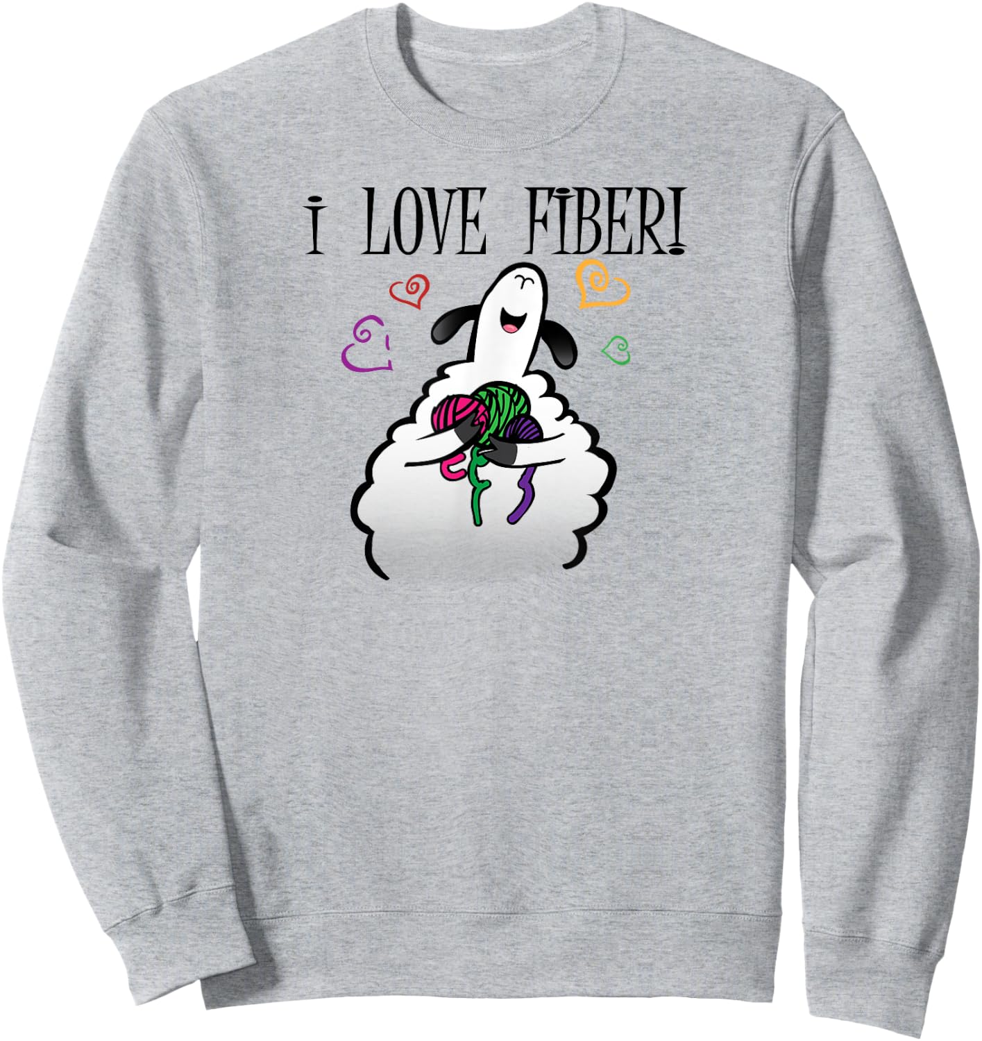 I love fibre Handspinning Funny sheep Sweatshirt - Sweatshirt | Ash