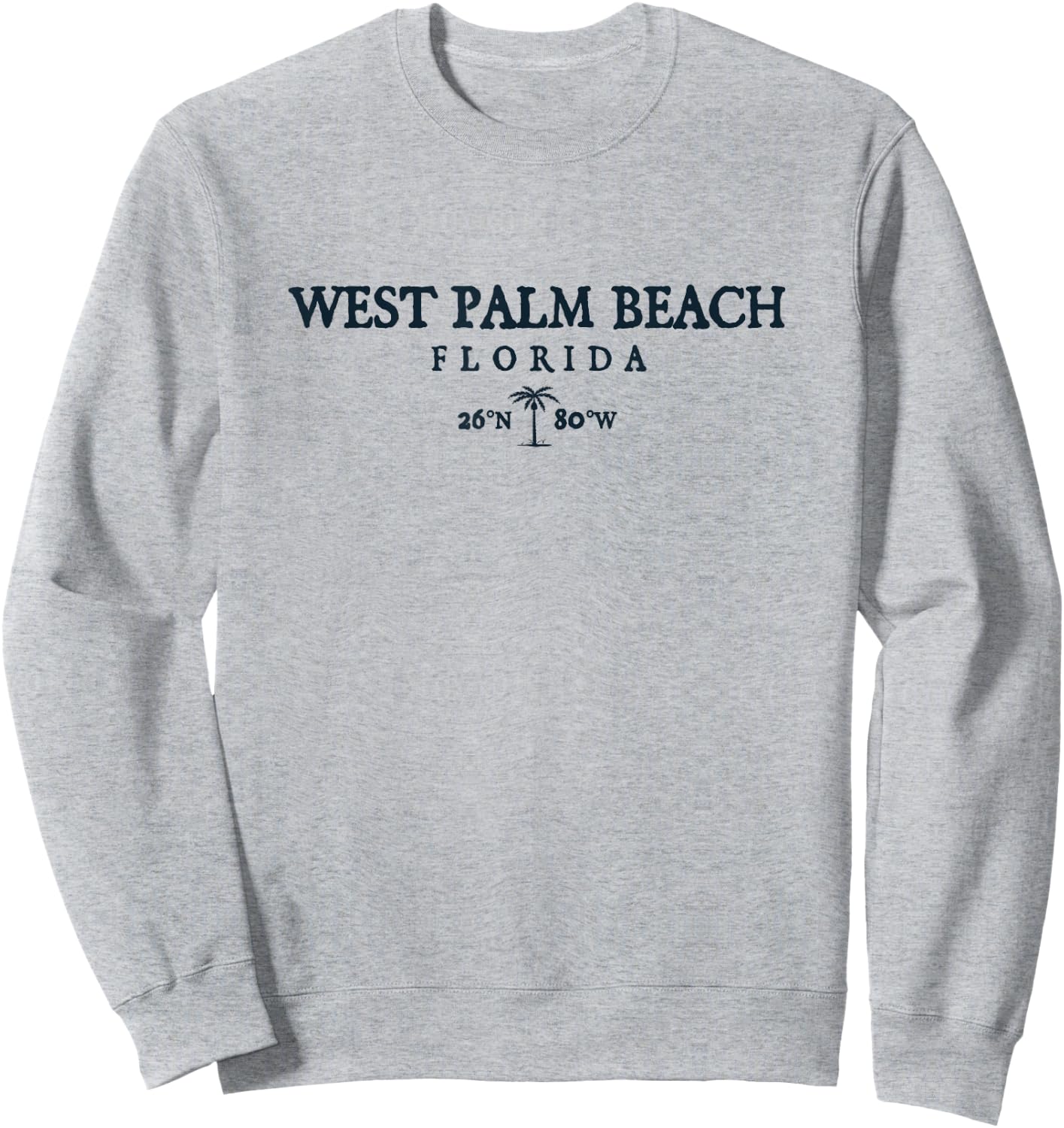 West Palm Beach Palm Tree Surf Beach Gift Sweatshirt - Sweatshirt | Ash