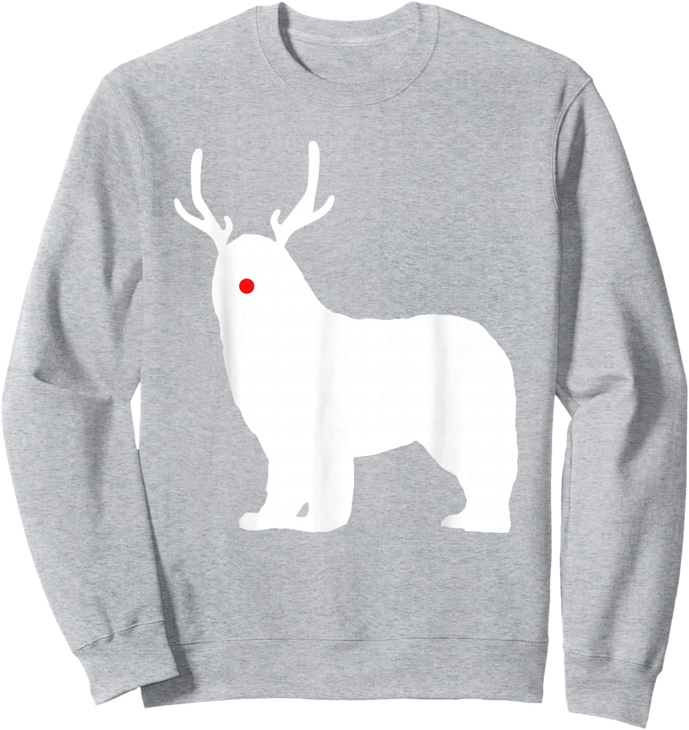 Christmas Newfoundland Reindeer Newfie Dog Sweatshirt - Sweatshirt | Ash