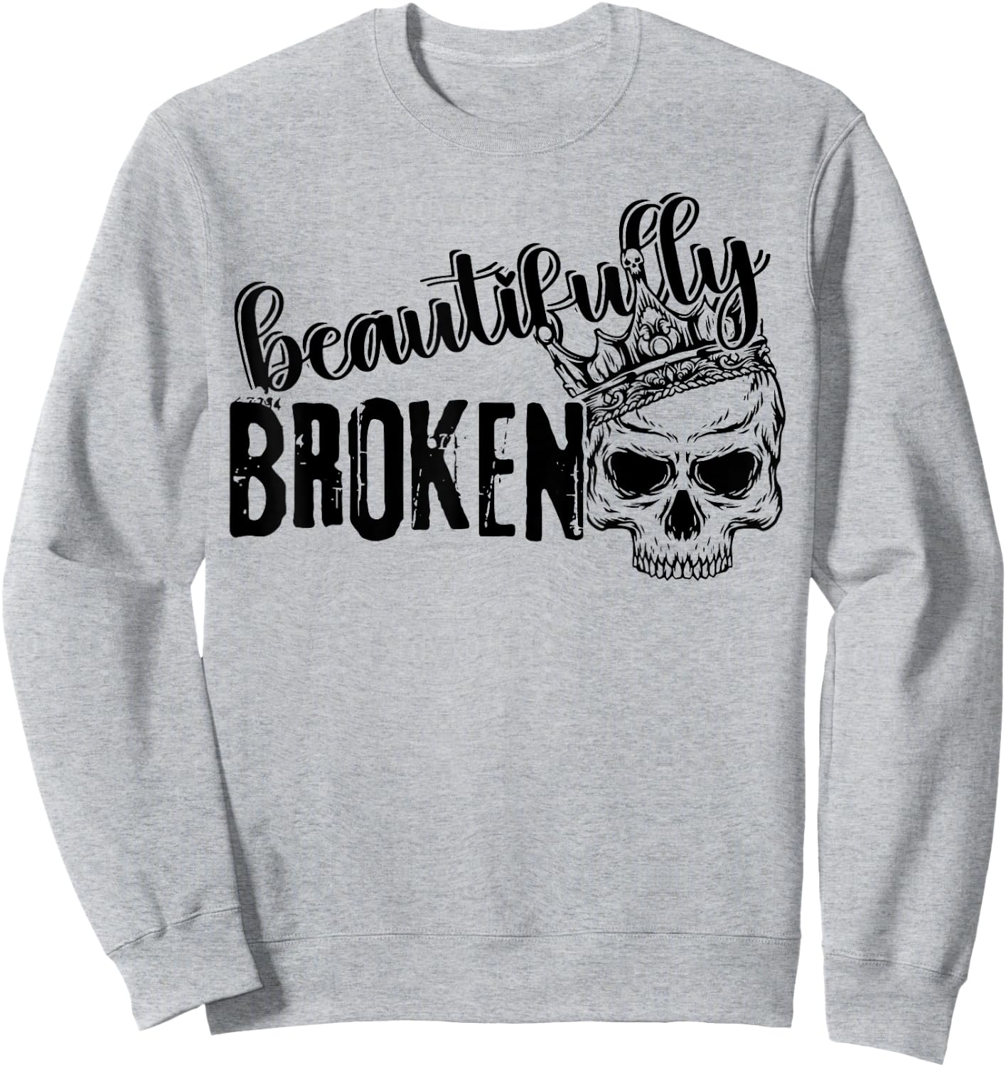 Beautifully Broken Skull Sweatshirt - Sweatshirt | Ash