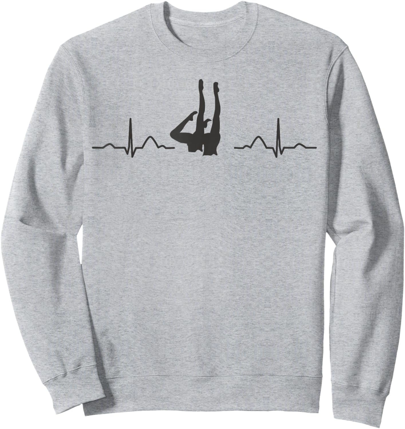 Synchronized Swimming Heartbeat EKG Team Artistic Swim Sweatshirt - Sweatshirt | Ash