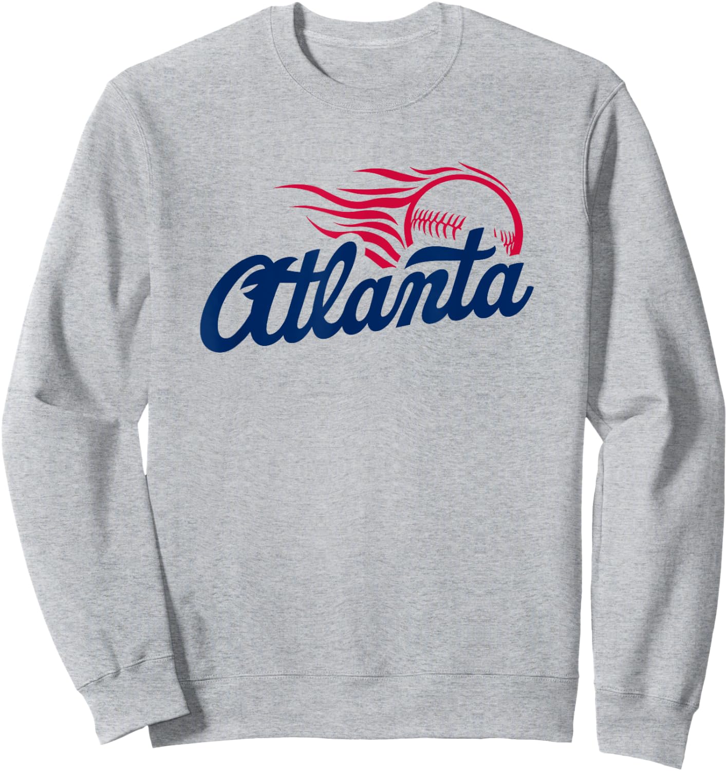 Atlanta Baseball Vintage Minimalist Retro Baseball Lover Sweatshirt - Sweatshirt | Ash