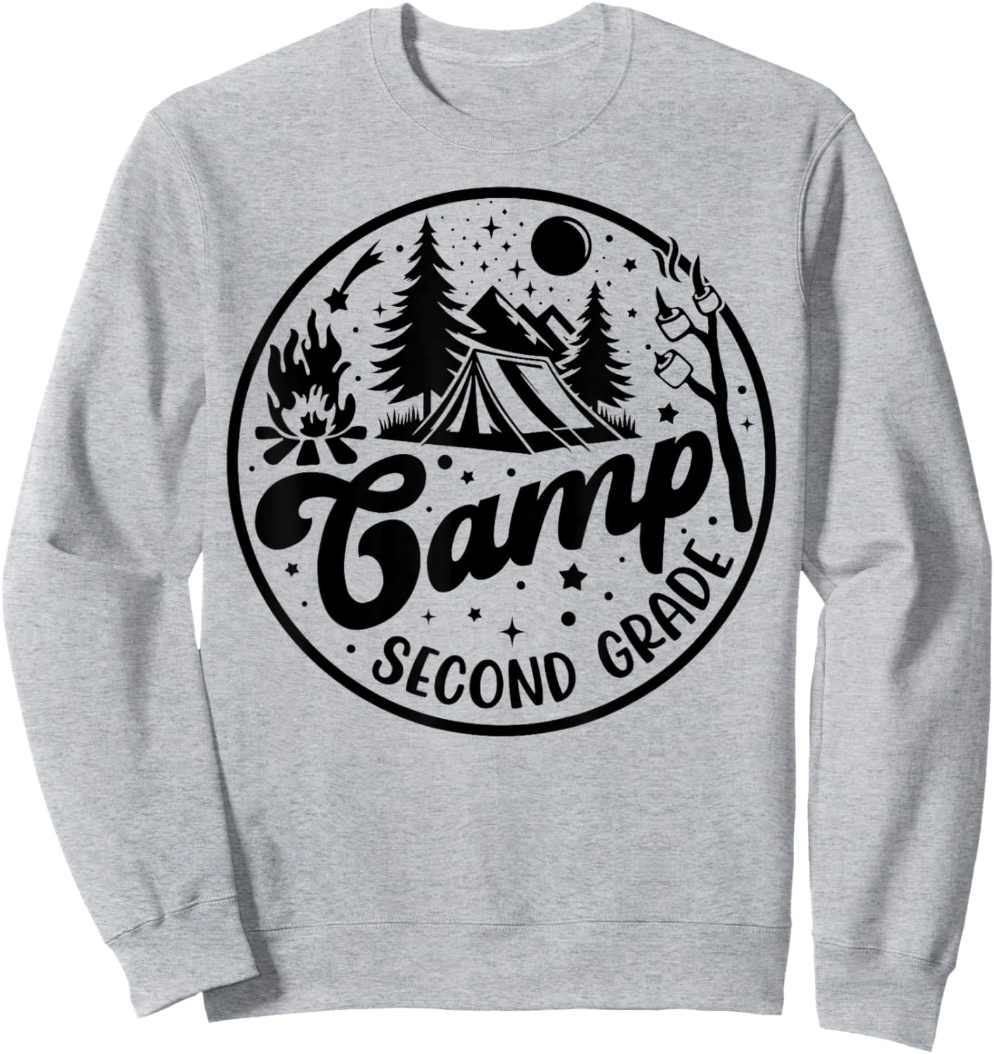 Cute Camp Second Grade Squad Camper Teacher Camping Lovers Sweatshirt - Sweatshirt | Ash