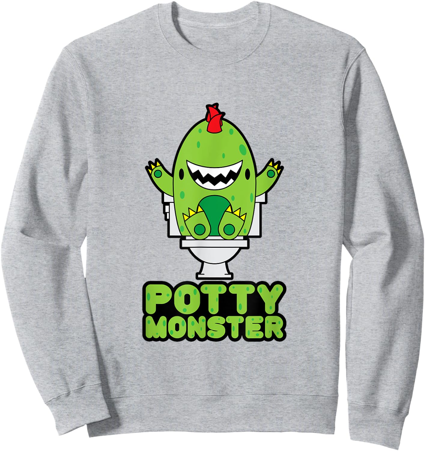 Potty Training Shirt For Boys Cute Toddler Potty Monsters Sweatshirt - Sweatshirt | Ash