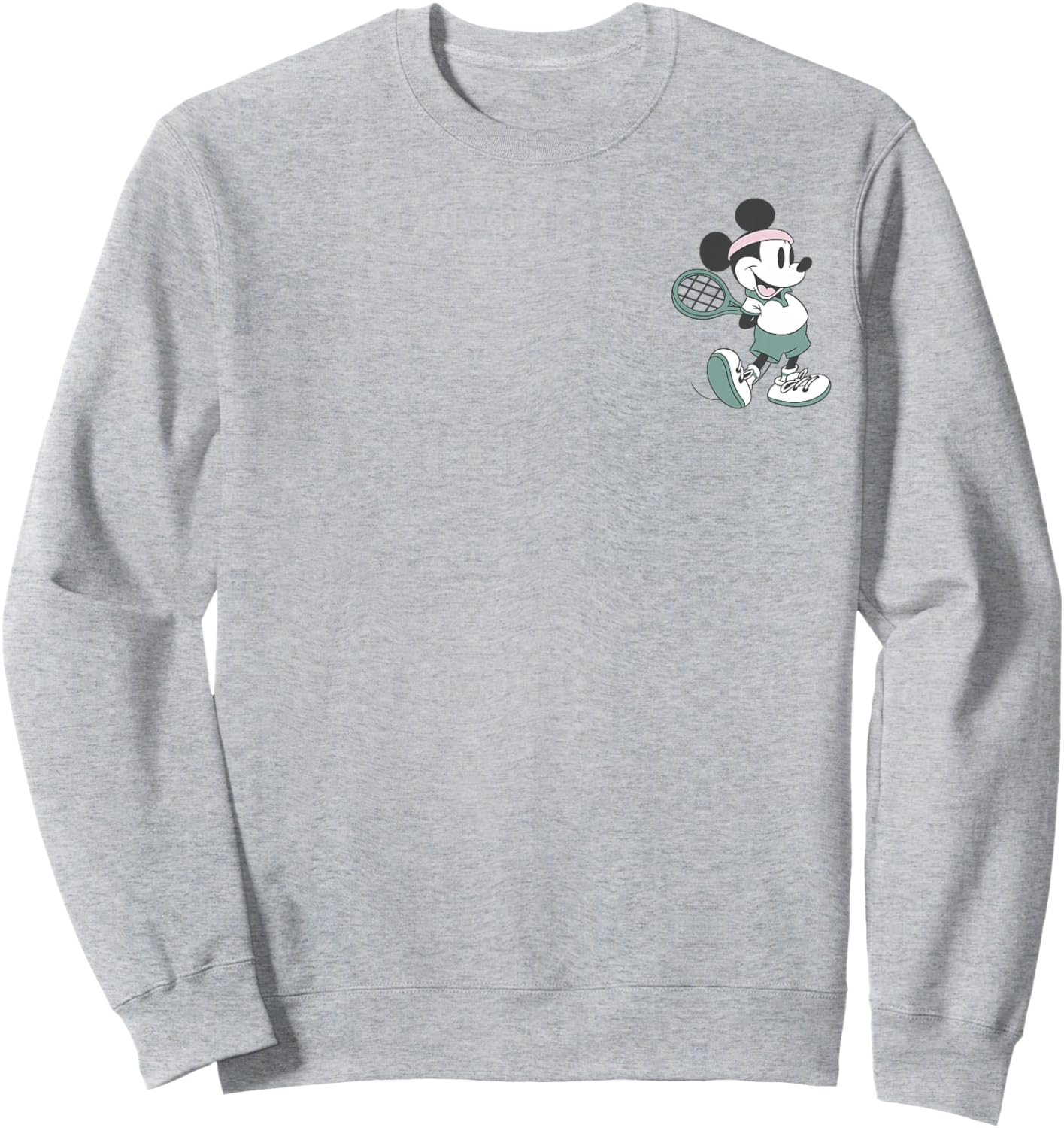 Disney Mickey and Friends Retro Tennis Mickey Pocket Logo Sweatshirt - Sweatshirt | Ash