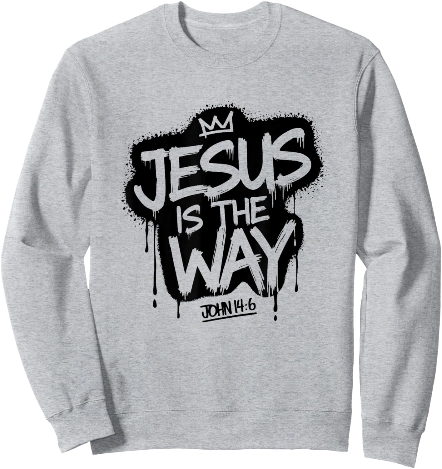 Jesus Is The Way John 14:6 Christian Graffiti Sweatshirt - Sweatshirt | Ash