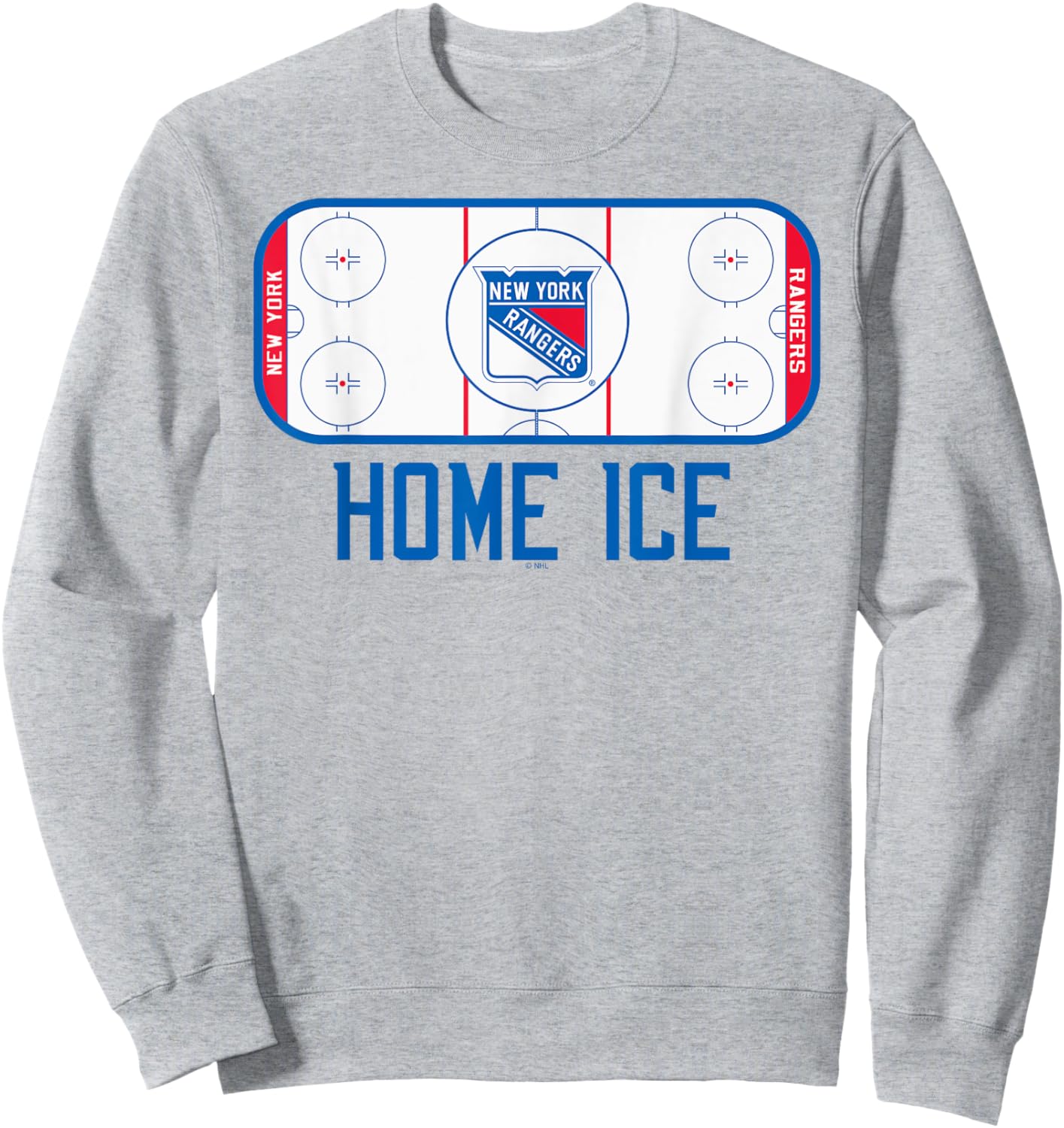 New York Rangers Home Ice Gray Officially Licensed Sweatshirt - Sweatshirt | Ash