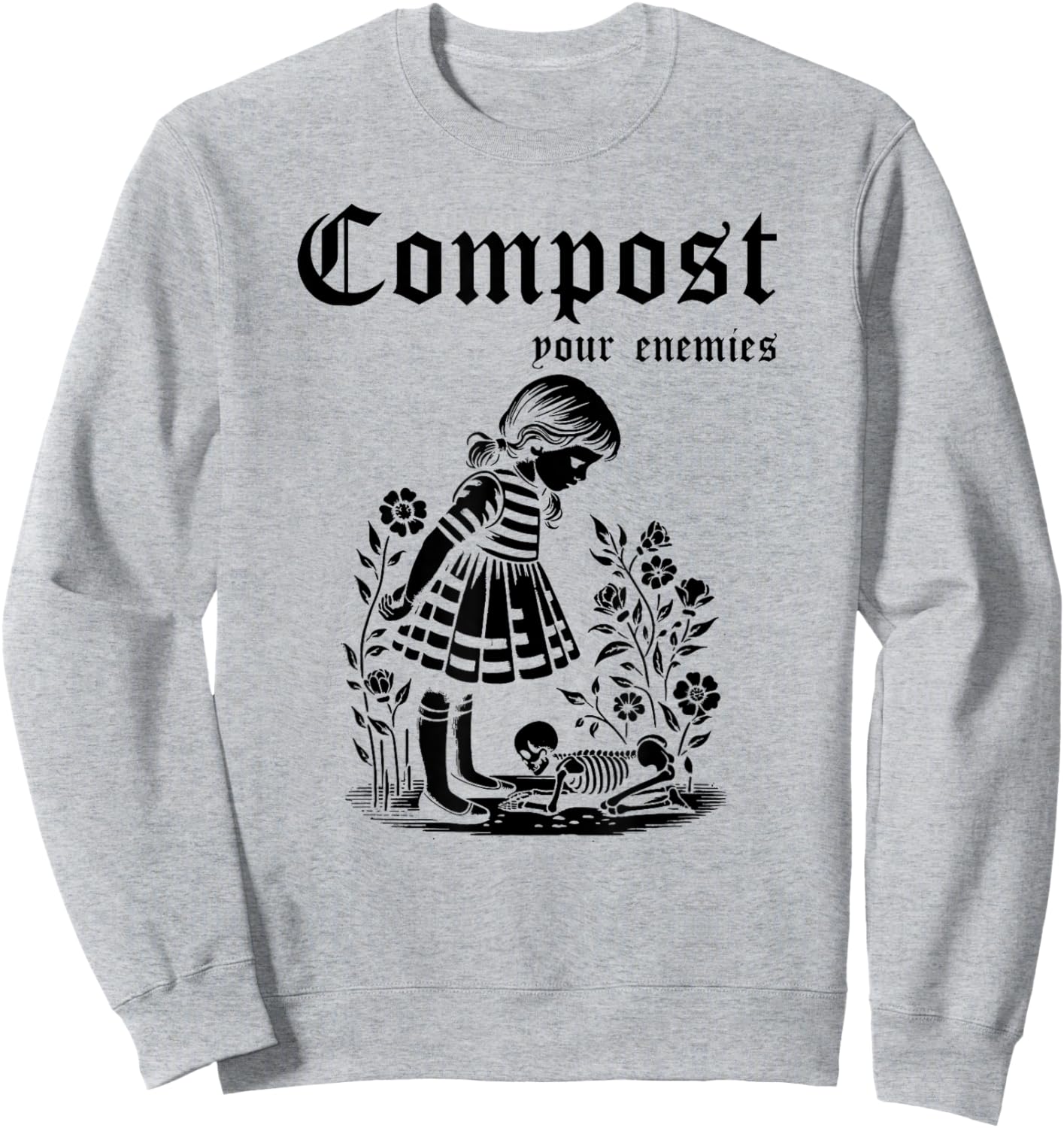 Compost Your Enemies Vintage Funny Sweatshirt - Sweatshirt | Ash
