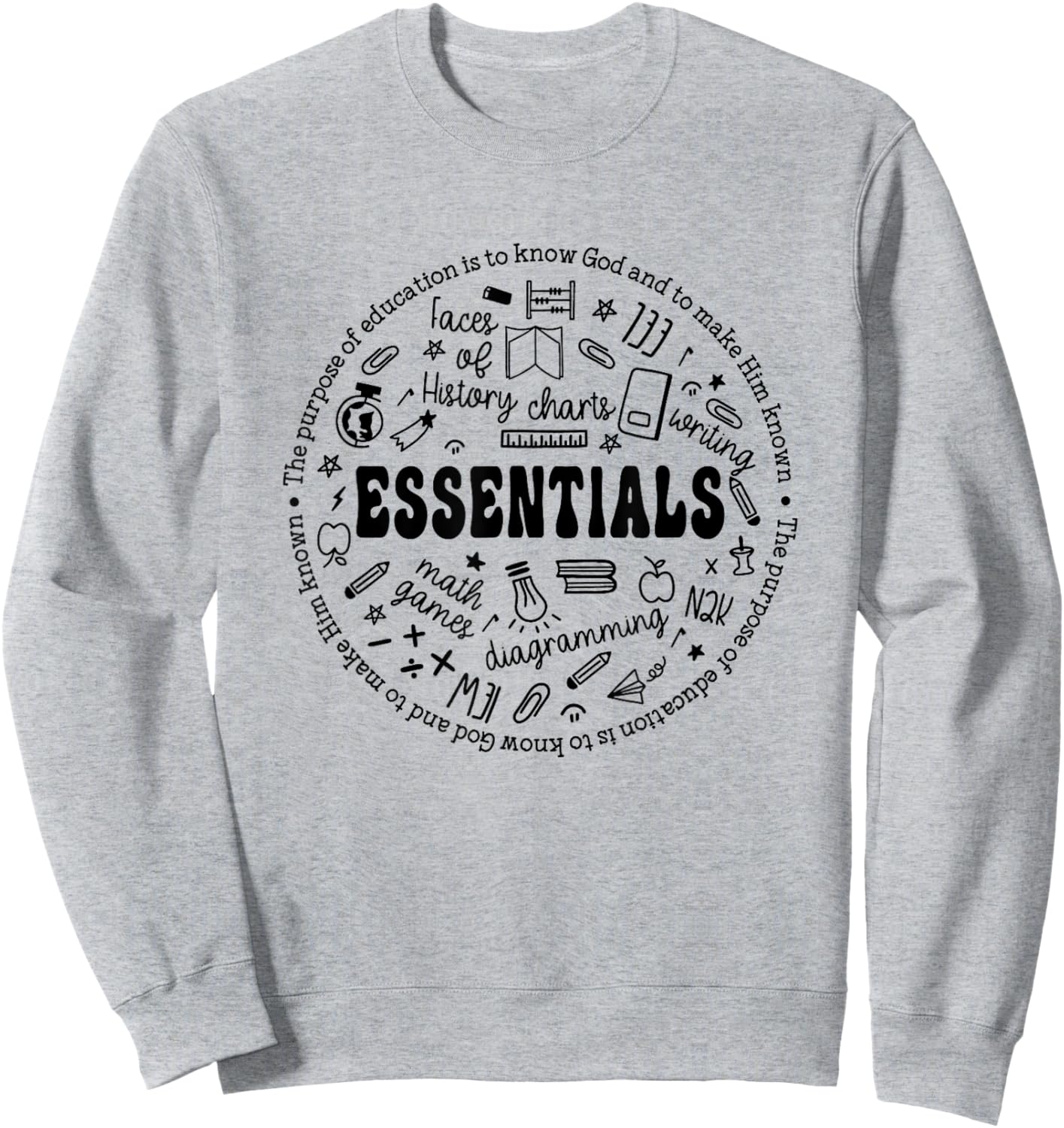 Homeschool Mom CC Mom Essentials Mom Classic Conversation Sweatshirt - Sweatshirt | Ash