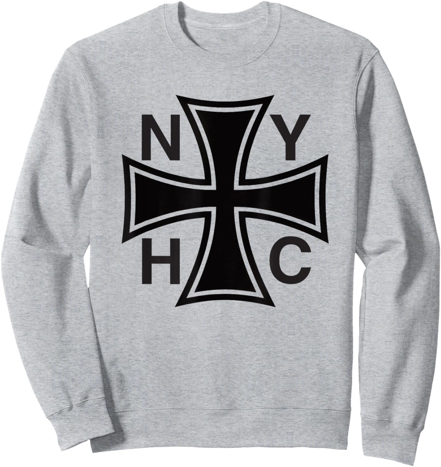 NEW YORK Hardcore is Worldwide NYHC Iron Cross Sweatshirt - Sweatshirt | Ash