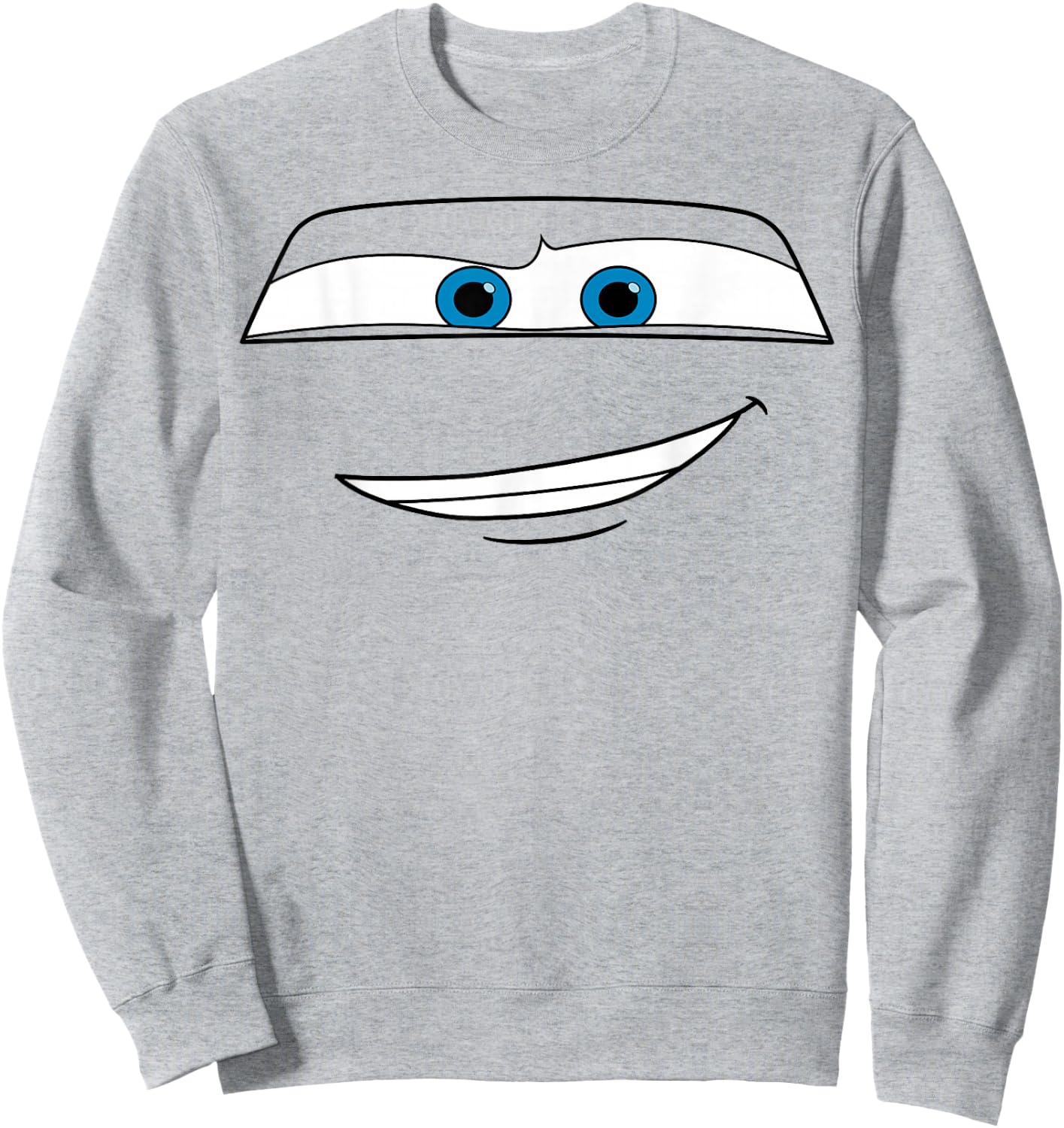 Disney Pixar Cars Lightning McQueen Big Face Short Sleeve Sweatshirt - Sweatshirt | Ash