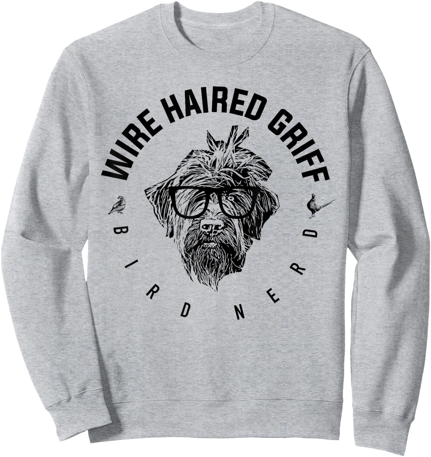 Wirehaired Griffon Bird Nerd Sweatshirt - Sweatshirt | Ash