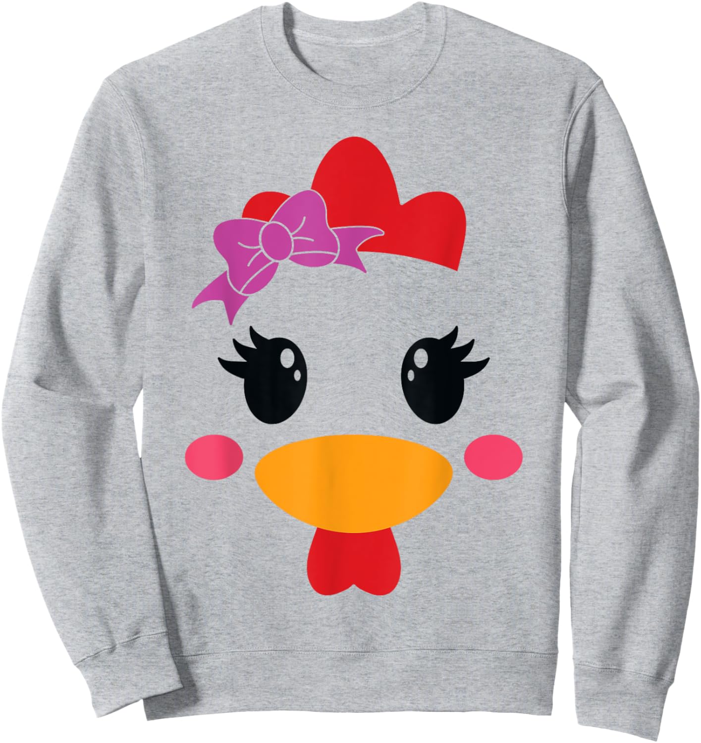 Chicken Costume Halloween Chicken Face Rooster Funny Sweatshirt - Sweatshirt | Ash