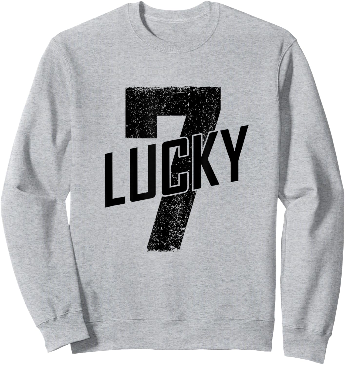 Lucky Seven Distressed In Black Lucky Number 7 Sweatshirt - Sweatshirt | Ash